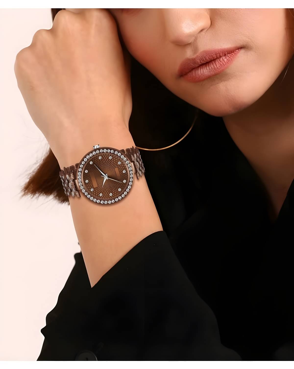     			DECLASSE Brown Metal Analog Womens Watch