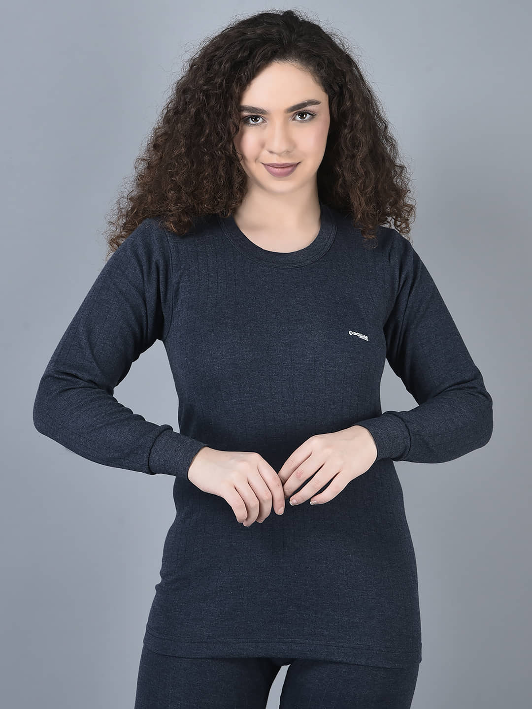 Dollar Cotton Blend Thermal Tops ( Black , Pack of 1 )