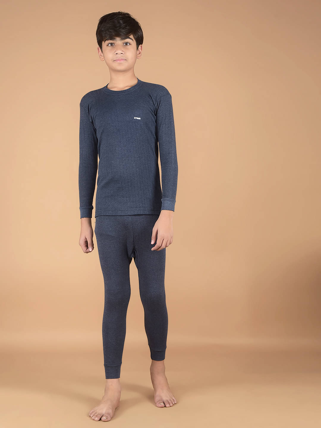     			Dollar Pack of 1 Boys Cotton Blend Thermal Sets ( Navy Blue )