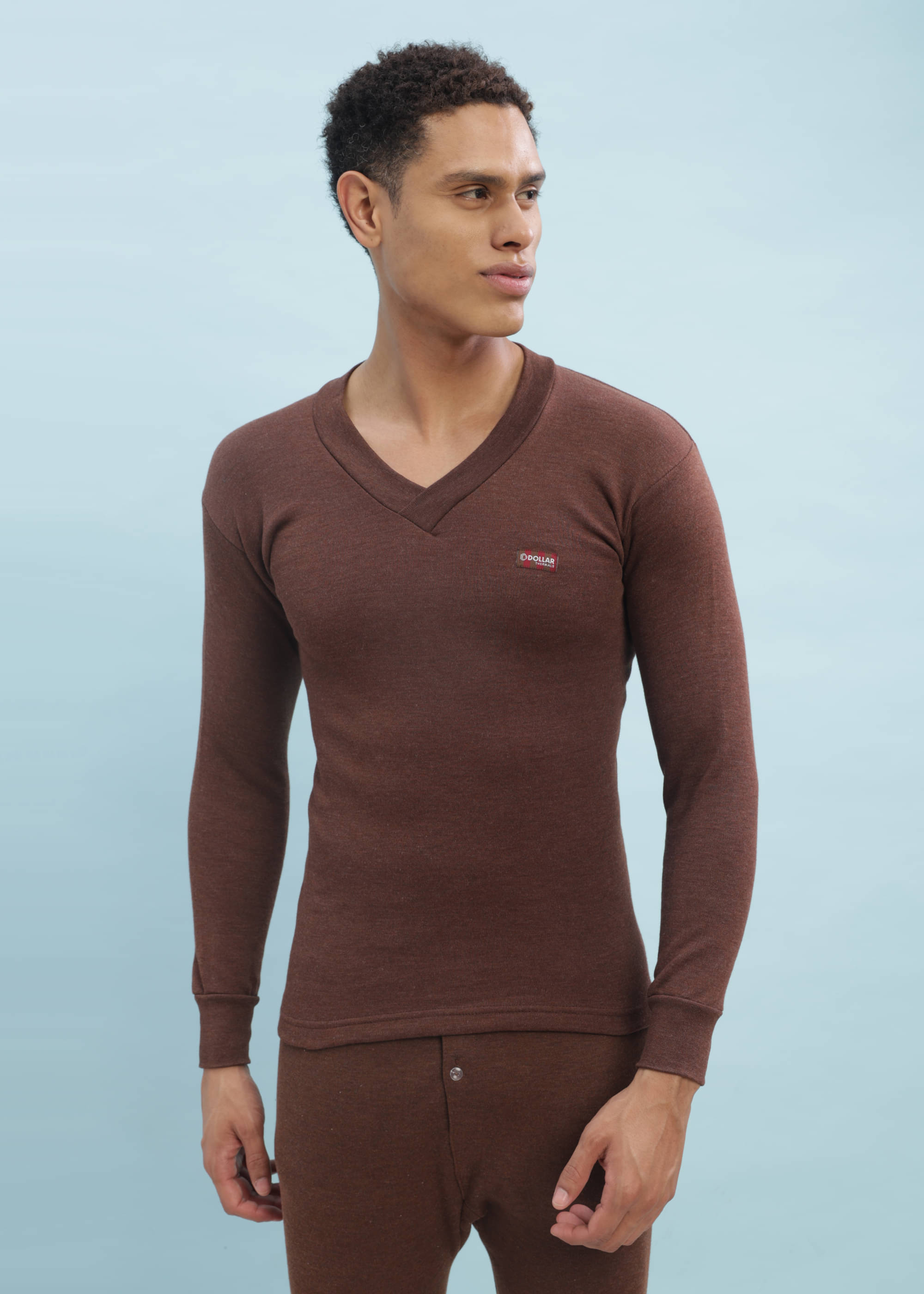     			Dollar Pack of 1 Polyester Thermal Tops For Men's ( Brown )