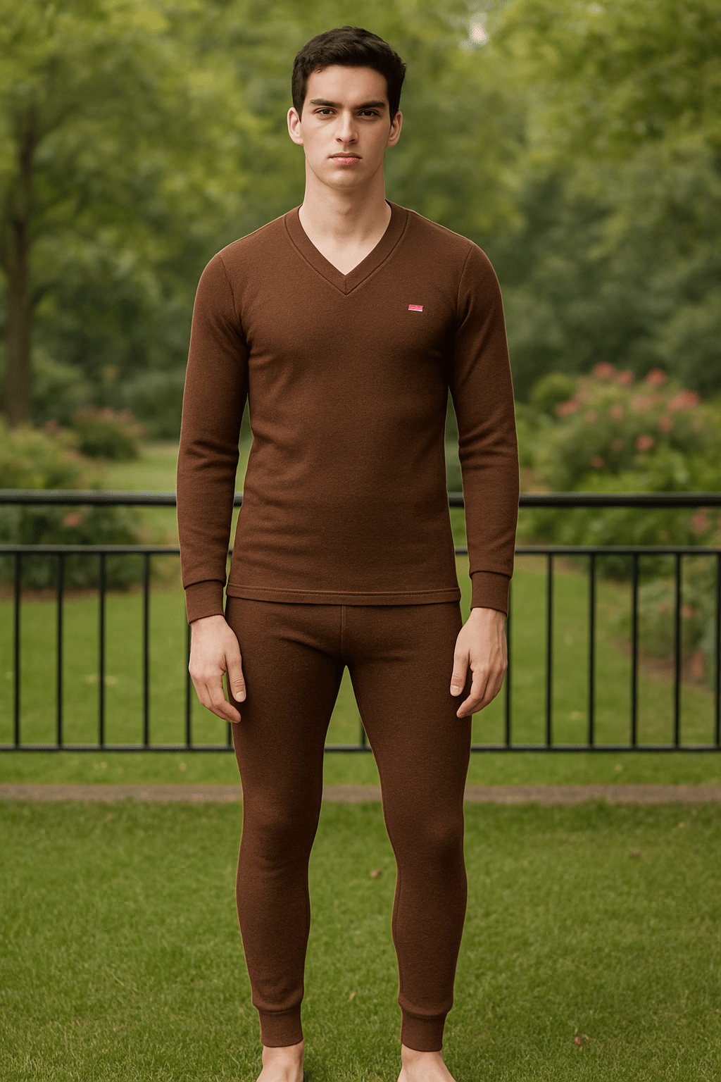     			Dollar Pack of 1 Polyester Thermal Sets For Men's ( Brown )