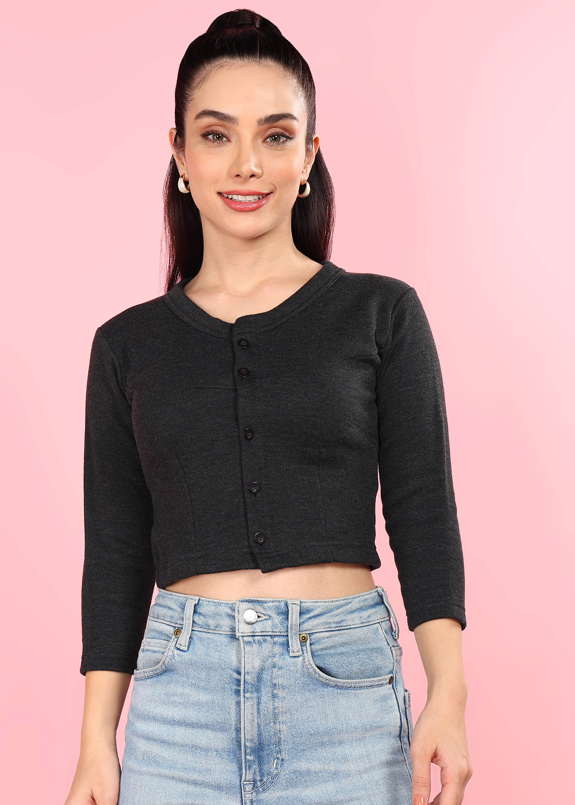 Dollar Polycotton Thermal Tops ( Black , Pack of 1 )     			Dollar Polycotton Thermal Tops ( Black , Pack of 1 )