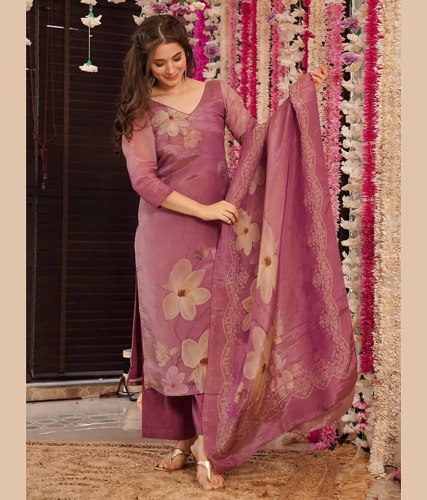 Eeloo Women Silk Embroidered Straight Kurti With Pants ( Multicoloured )