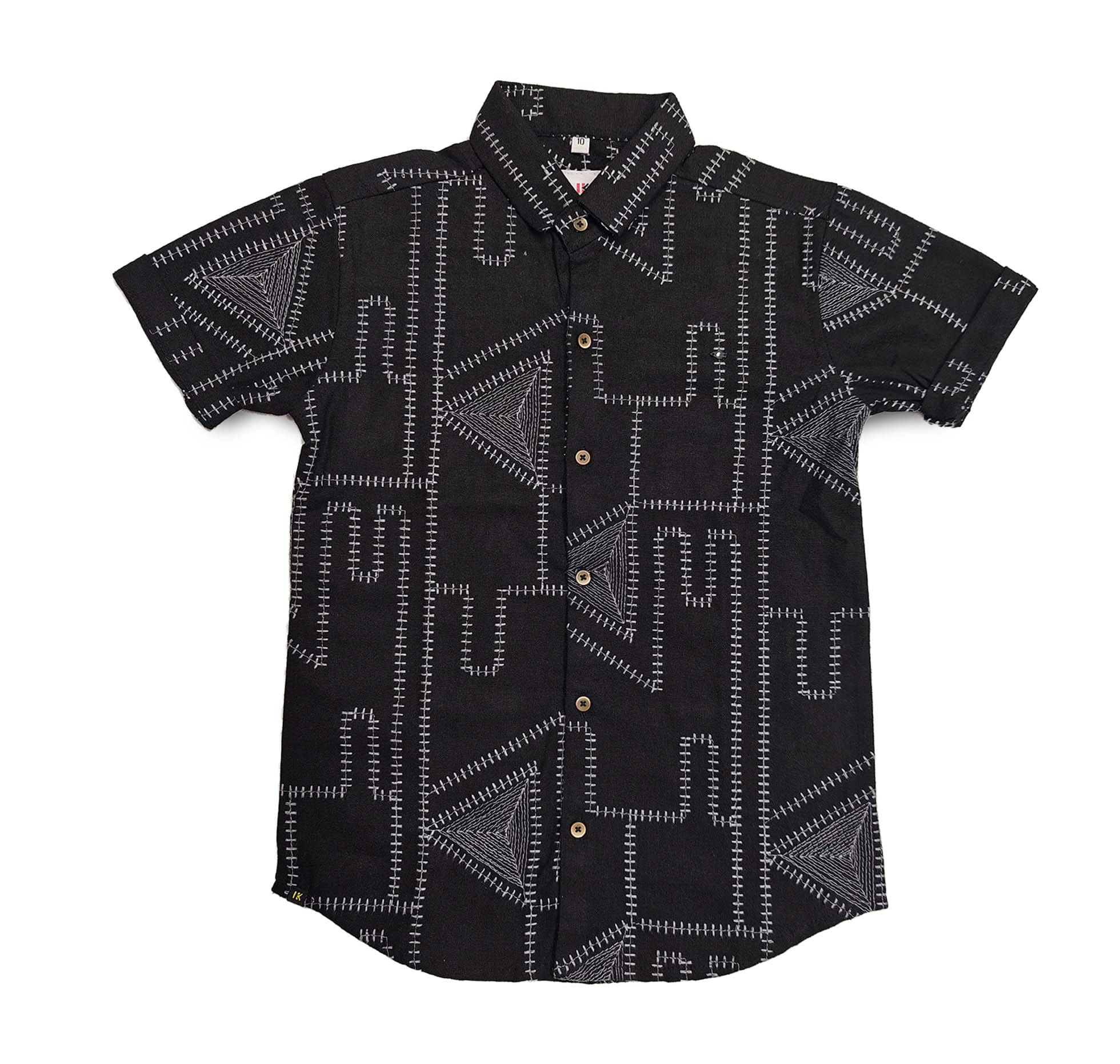 HAVOK KIDS Pack of 1 Boys 100% Cotton Half Sleeves Shirt ( Black ) HAVOK KIDS Pack of 1 Boys 100% Cotton Half Sleeves Shirt ( Black )