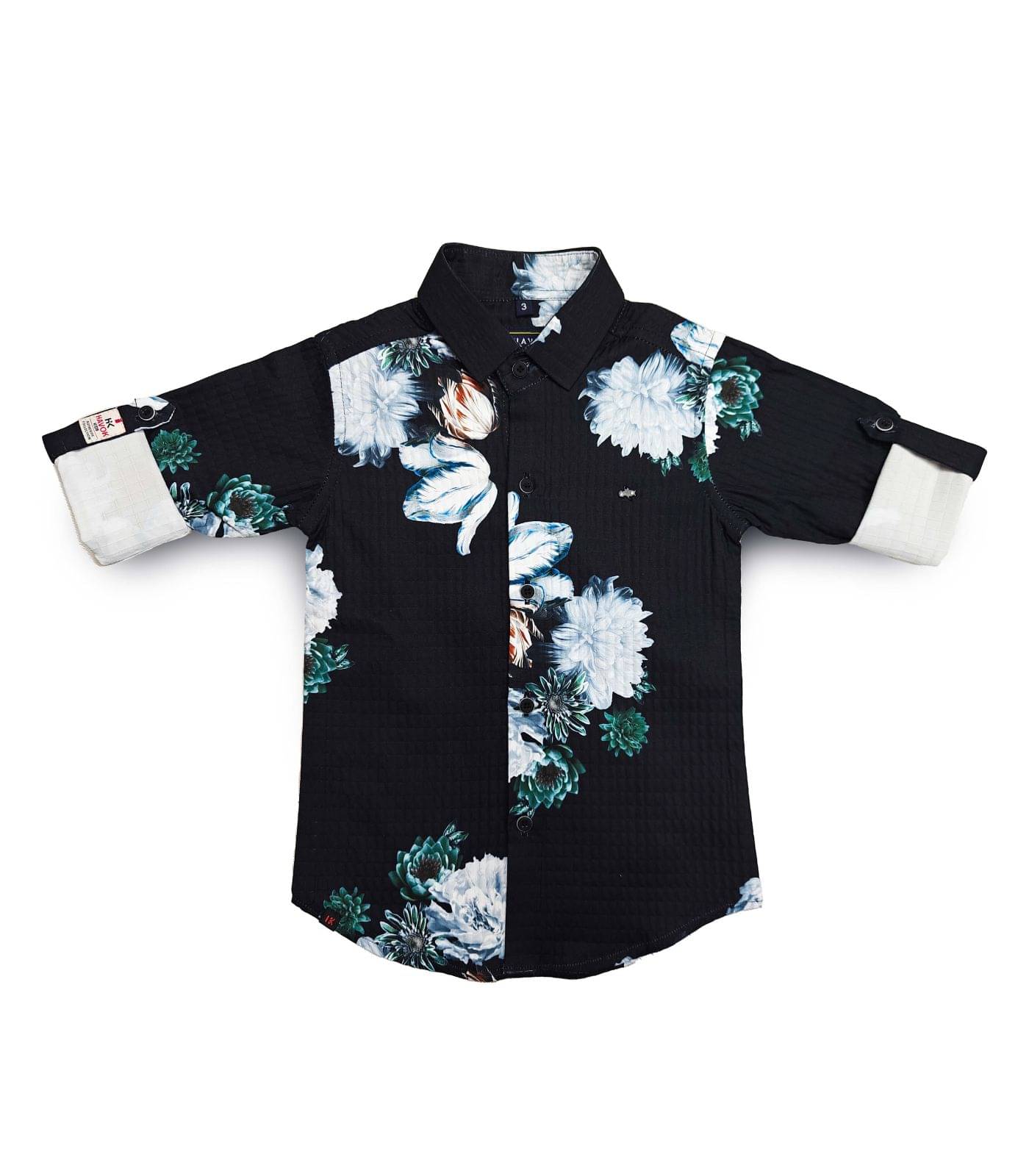 HAVOK KIDS Pack of 1 Boys Polyester Full Sleeves Shirt ( Black )     			HAVOK KIDS Pack of 1 Boys Polyester Full Sleeves Shirt ( Black )