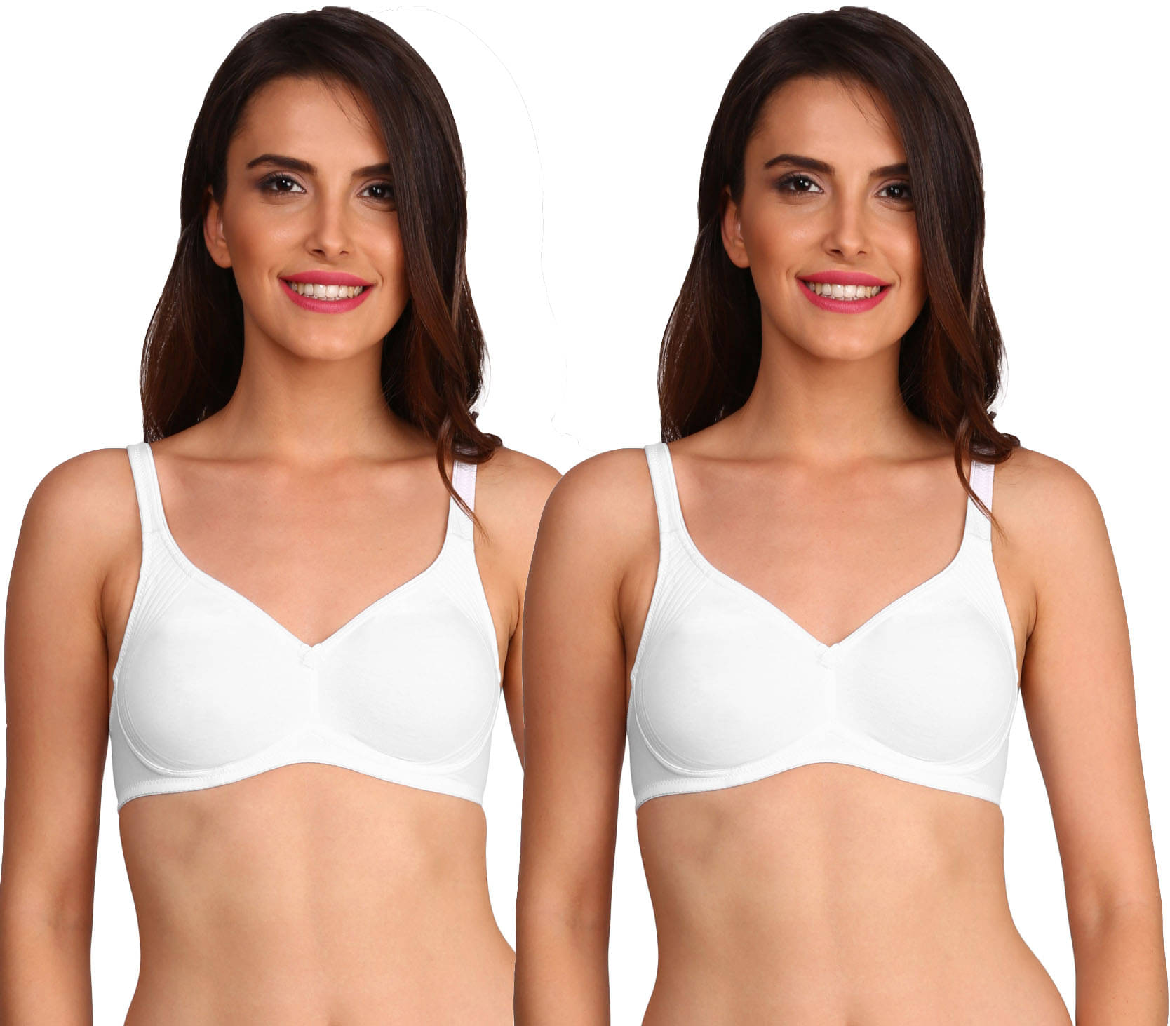     			Jockey Pack of 2 Cotton Non Padded Minimizer Bra For Women ( White )