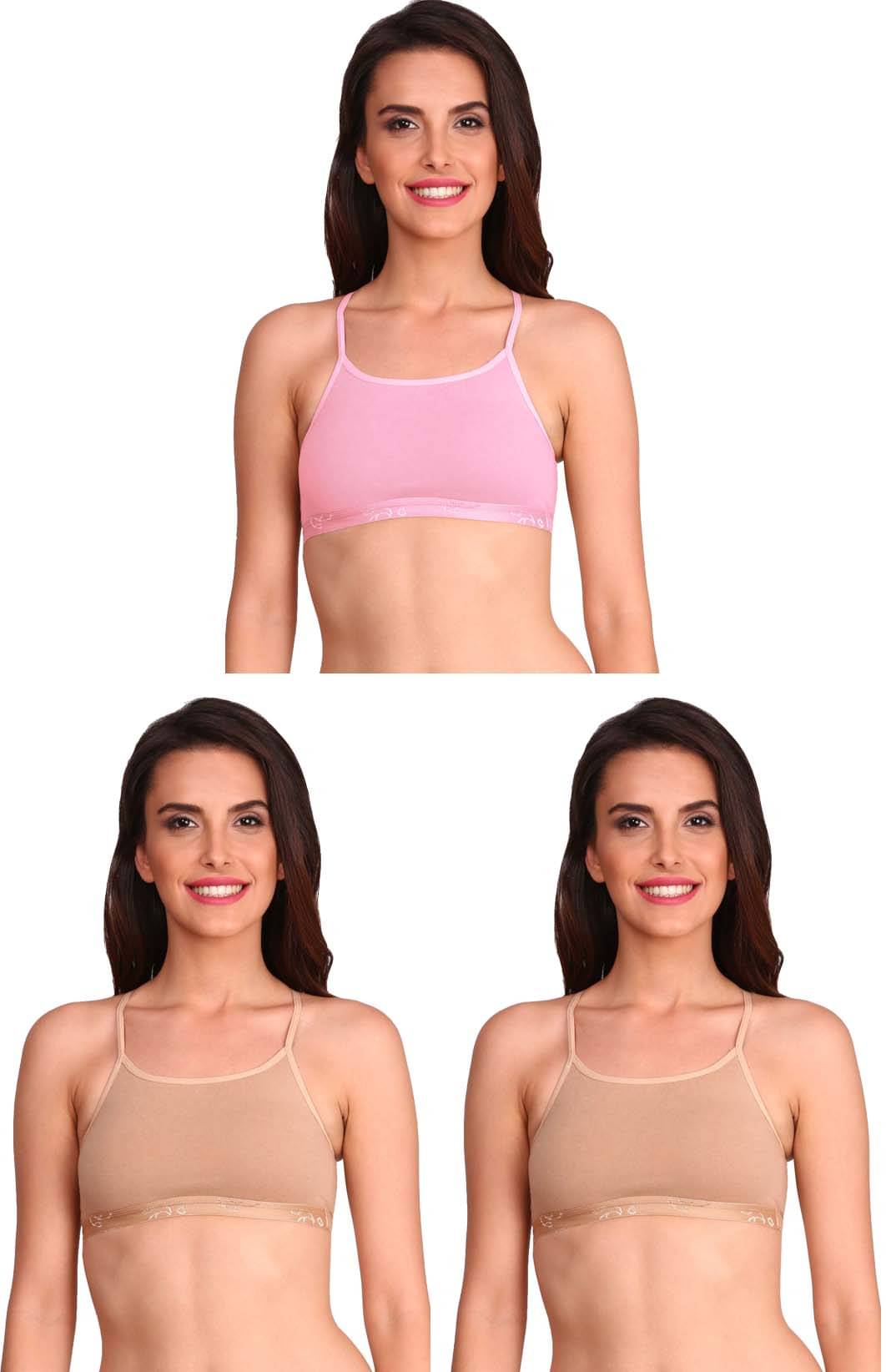 Jockey Pack of 3 Cotton Non Padded Cami bra For Women ( Multicolor 10 ) Jockey Pack of 3 Cotton Non Padded Cami bra For Women ( Multicolor 10 )