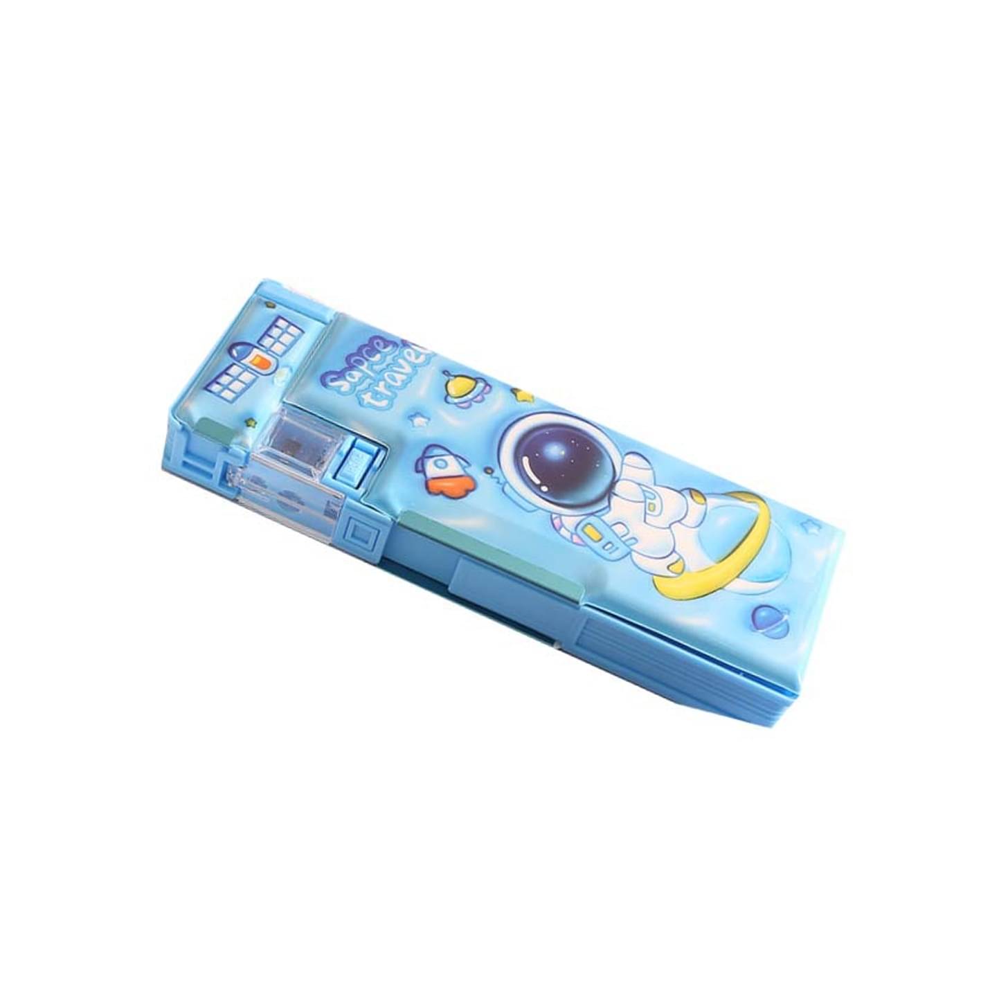     			Joymart Plastic Sapce Travel Themes Pencil Case Box Double Compartment Magnetic Pencil Box For Boys-Girl,Pen & Pencil Holder,Geometry Box,Stationary Organizer Box For Kids,Birthday Return Gift For Kids