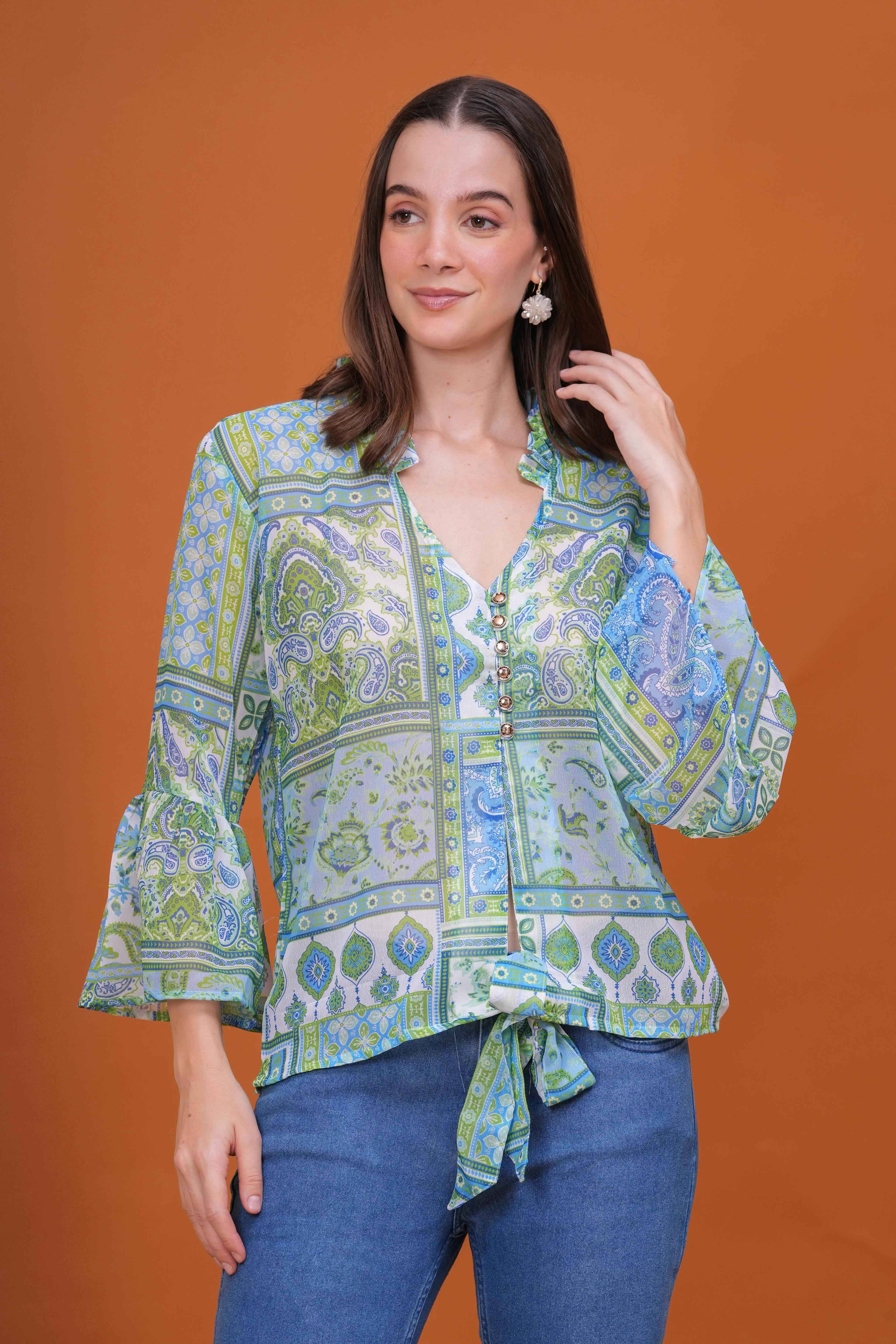     			Jyoti Women's Georgette Regular Top ( Green )