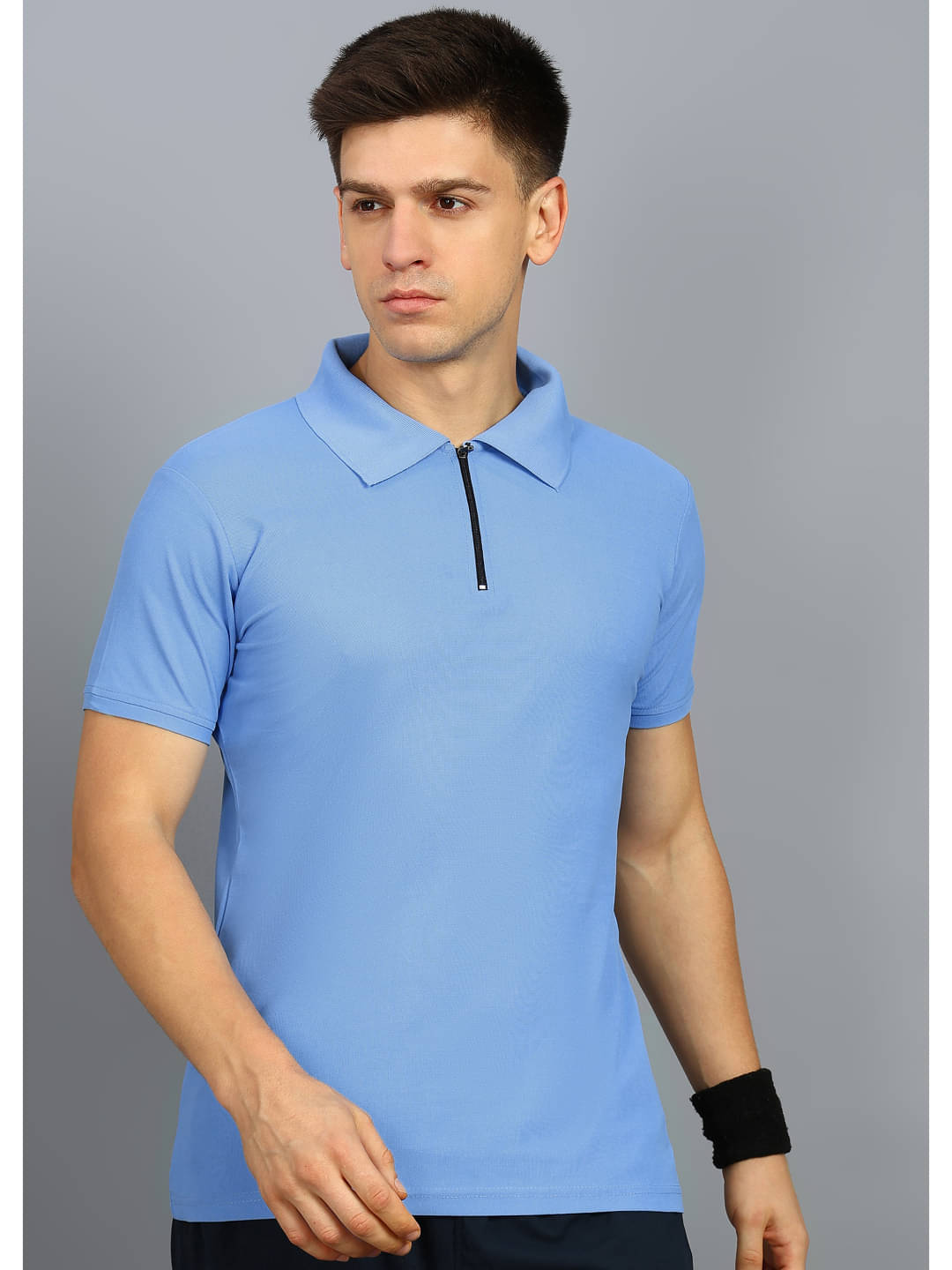    			KE ENTERPRISE Men Cotton Blend Regular Fit Solid Polo T Shirt ( Blue )