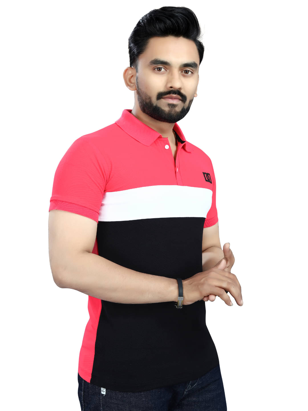     			KE ENTERPRISE Men Cotton Blend Regular Fit Solid Polo T Shirt ( Pink )