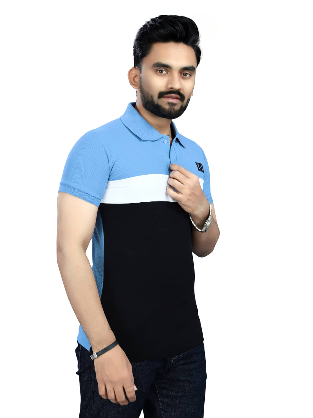 KE ENTERPRISE Men Cotton Blend Regular Fit Solid Polo T Shirt ( Blue ) KE ENTERPRISE Men Cotton Blend Regular Fit Solid Polo T Shirt ( Blue )