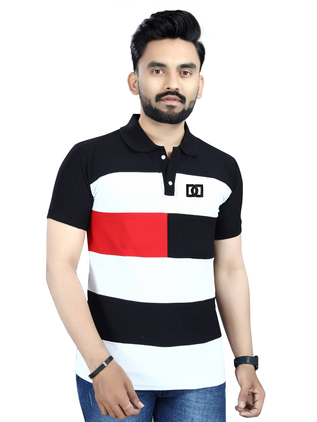     			KE ENTERPRISE Men Cotton Blend Regular Fit Solid Polo T Shirt ( Black )