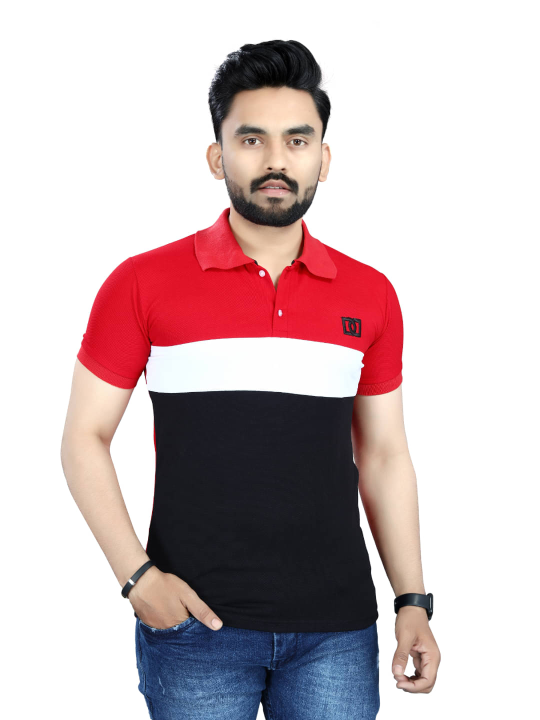     			KE ENTERPRISE Men Cotton Blend Regular Fit Solid Polo T Shirt ( Red )