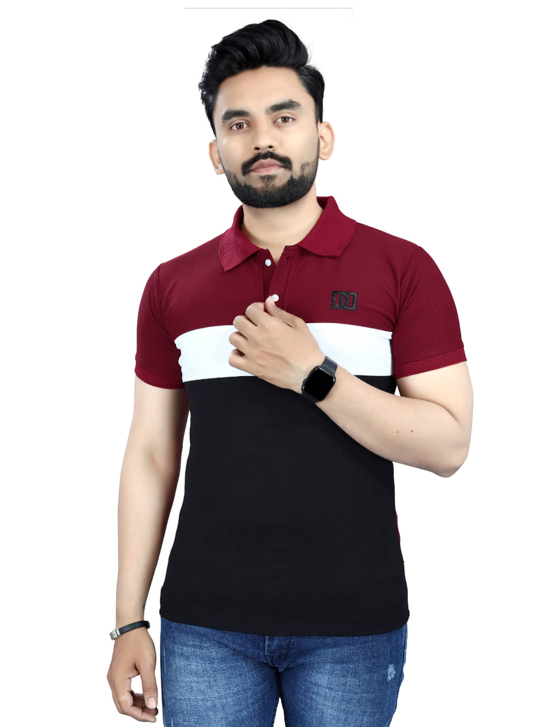     			KE ENTERPRISE Men Cotton Blend Regular Fit Solid Polo T Shirt ( Maroon )