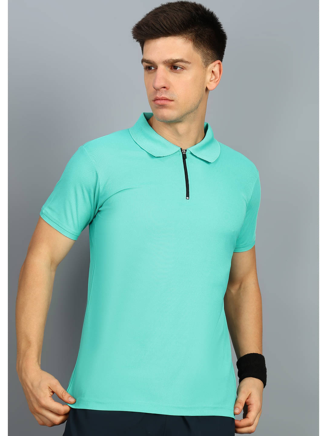     			KE ENTERPRISE Men Cotton Blend Regular Fit Solid Polo T Shirt ( Green )