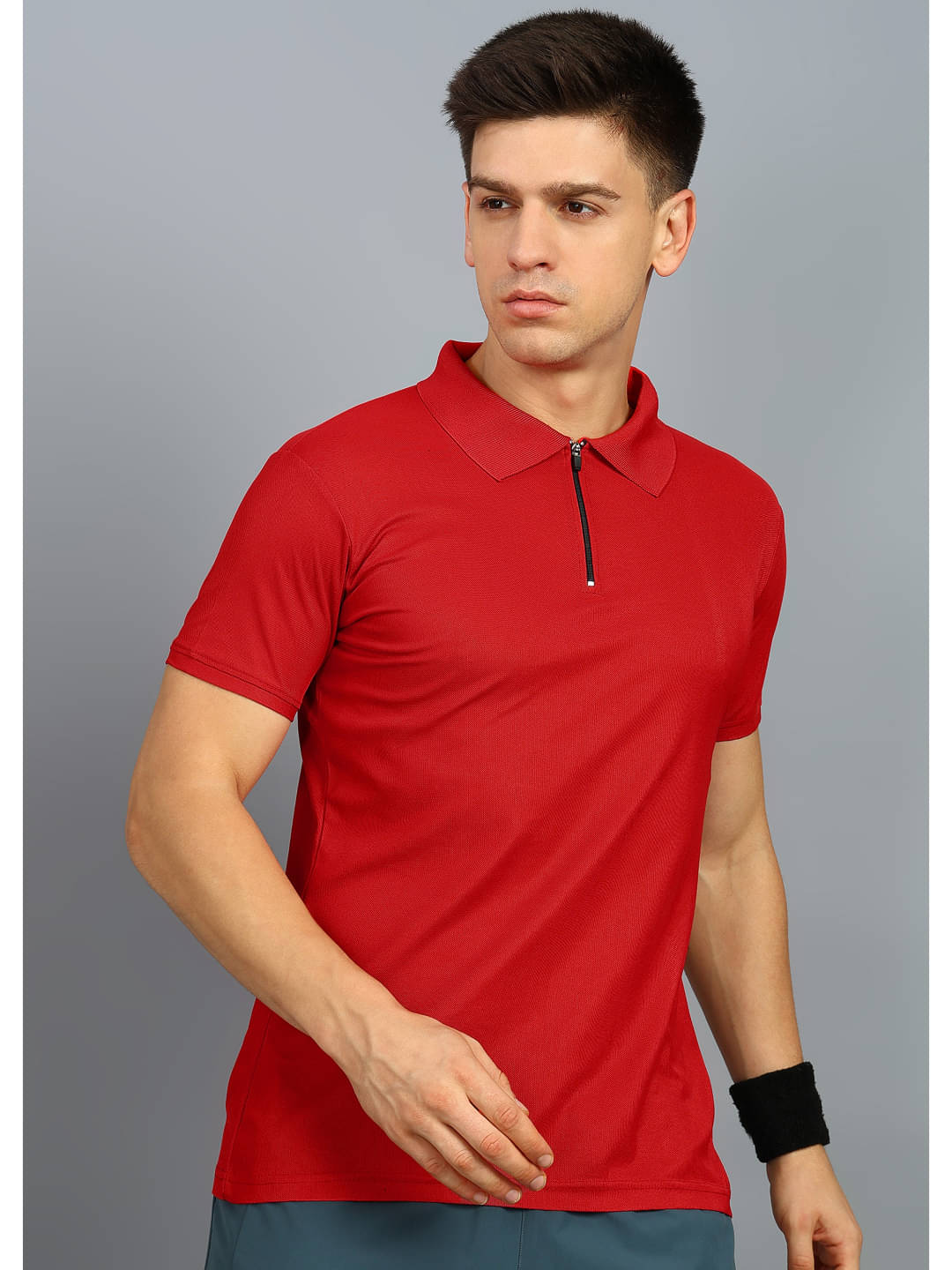     			KE ENTERPRISE Men Cotton Blend Regular Fit Solid Polo T Shirt ( Red )