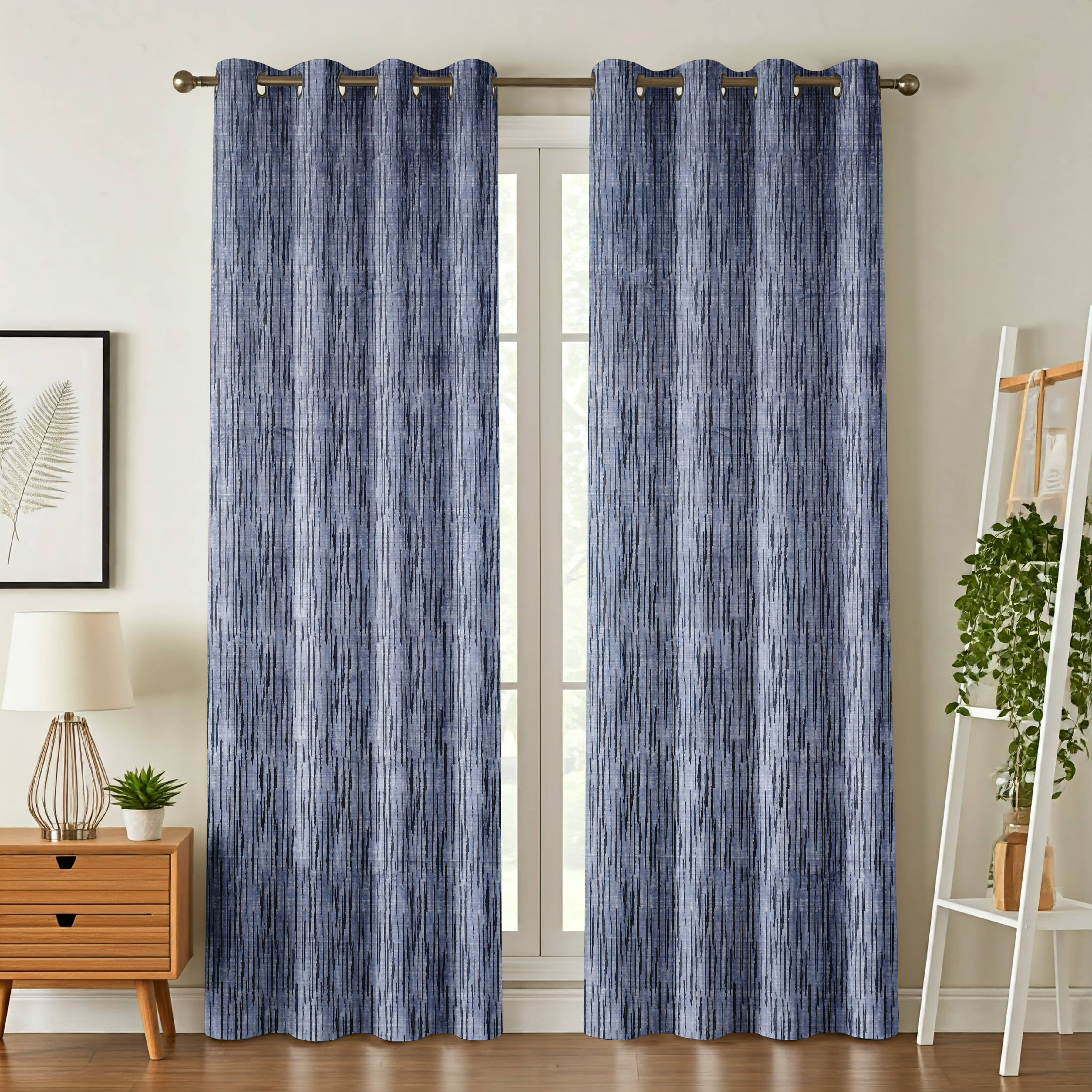Kraftiq Homes Graphic Room Darkening Eyelet Curtain 7 ft ( Pack of 2 ) - Grey Kraftiq Homes Graphic Room Darkening Eyelet Curtain 7 ft ( Pack of 2 ) - Grey
