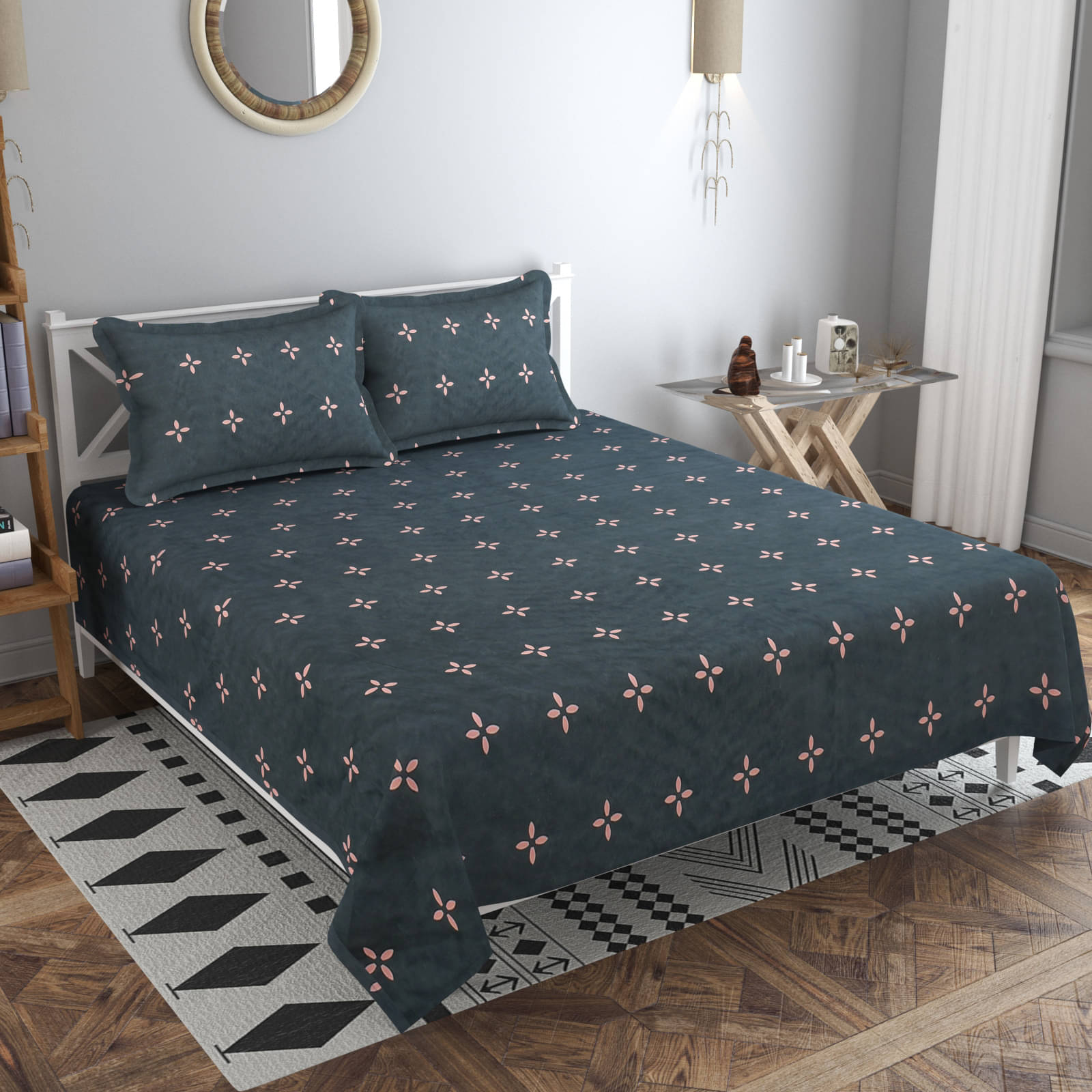 Kraftiq Homes Microfiber 1 Double Bedsheet with 2 Pillow Covers ( Grey ) Kraftiq Homes Microfiber 1 Double Bedsheet with 2 Pillow Covers ( Grey )