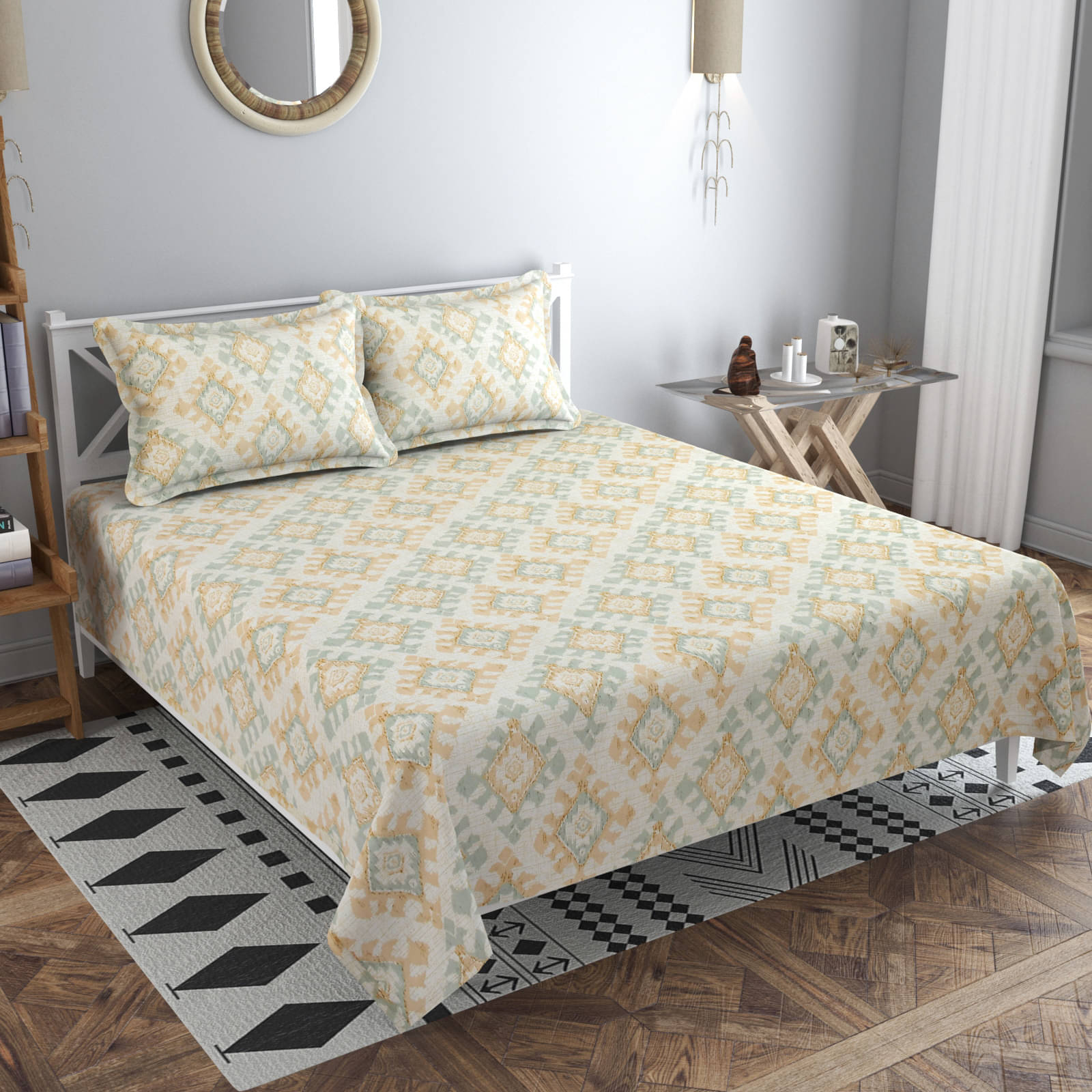 Kraftiq Homes Microfiber 1 Double Bedsheet with 2 Pillow Covers ( Beige ) Kraftiq Homes Microfiber 1 Double Bedsheet with 2 Pillow Covers ( Beige )