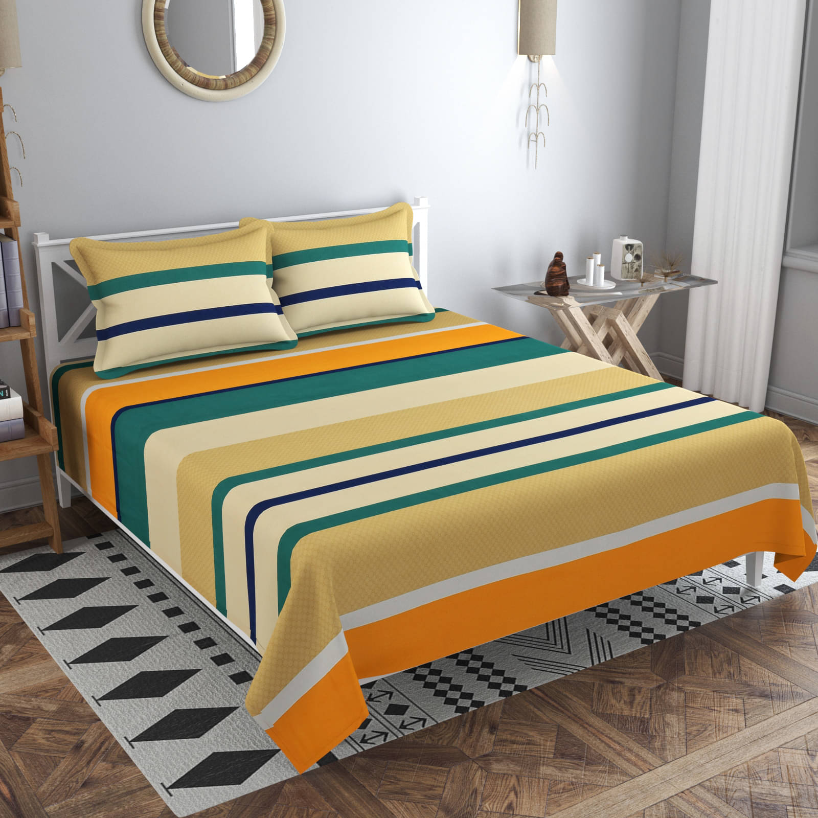 Kraftiq Homes Microfiber 1 Double Bedsheet with 2 Pillow Covers ( Yellow )     			Kraftiq Homes Microfiber 1 Double Bedsheet with 2 Pillow Covers ( Yellow )