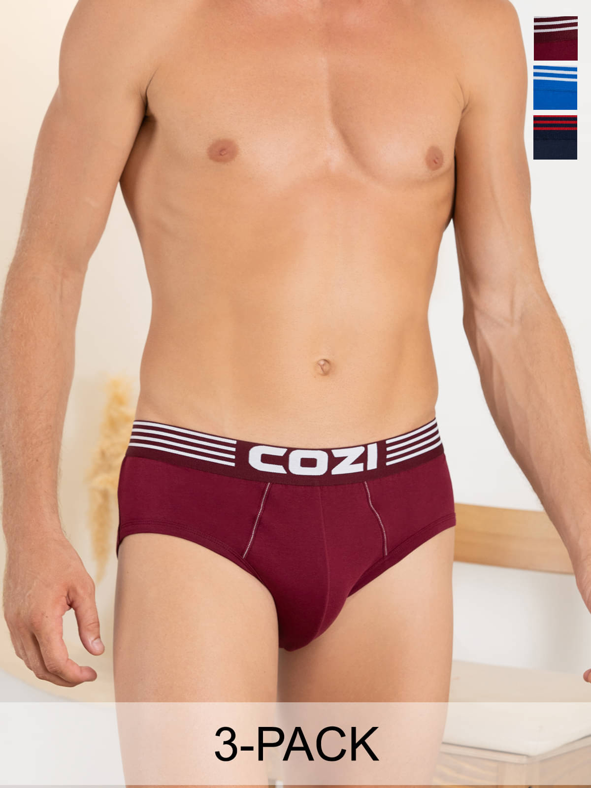     			Lux Cozi Pack of 3 Cotton Blend Briefs For Men's ( Multicolor1 )