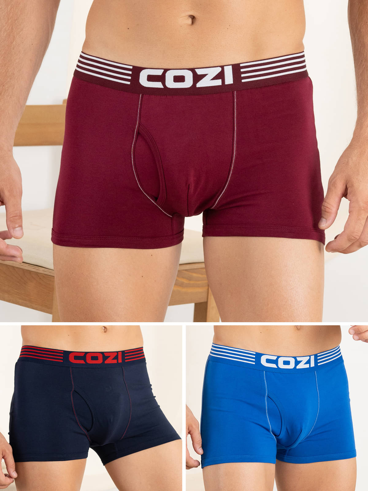     			Lux Cozi Pack of 3 Cotton Blend Trunks For Men's ( Multicolor7 )