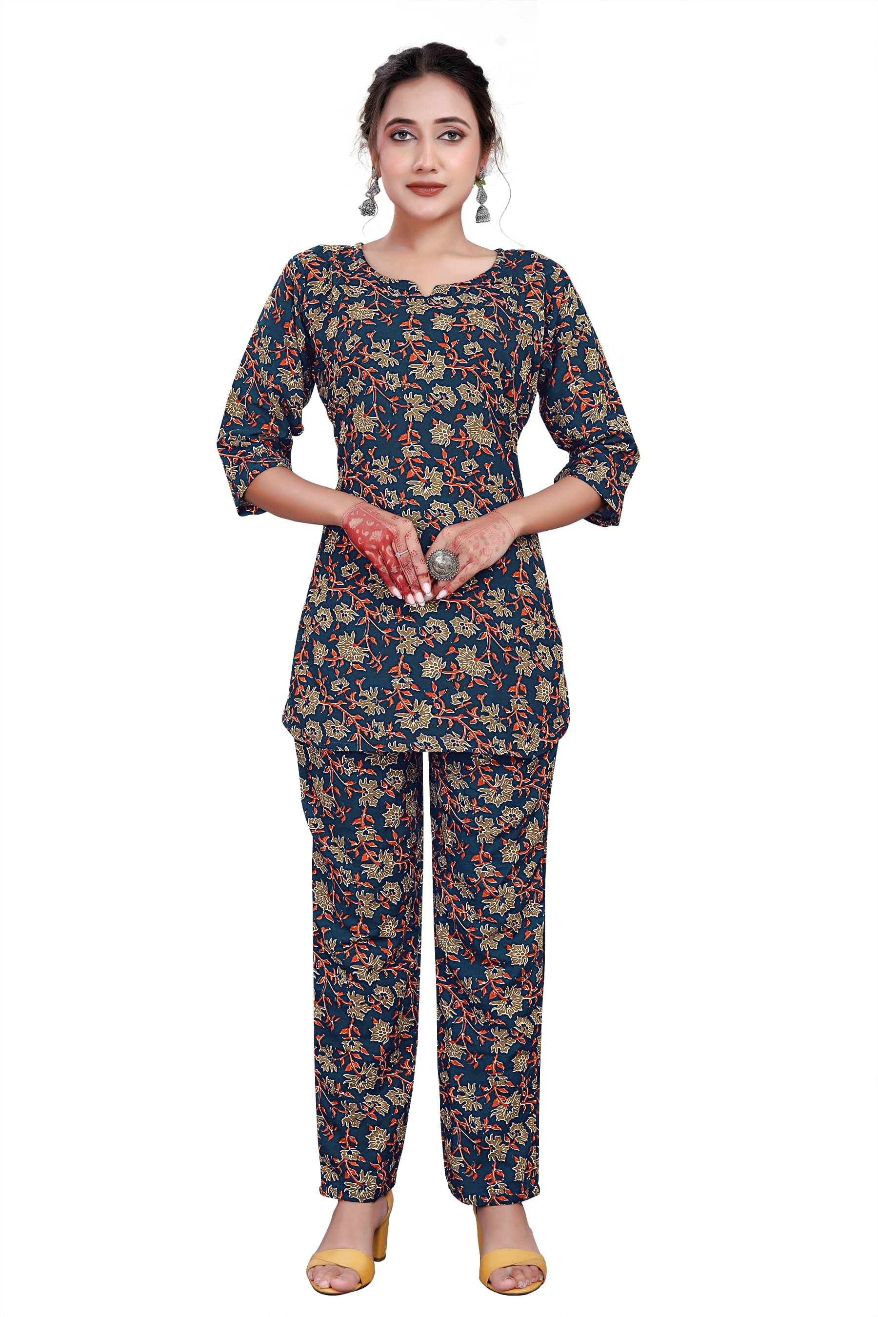     			NENOBA FAB Rayon Printed Women Top with Pyjama ( Multicolor 1 )