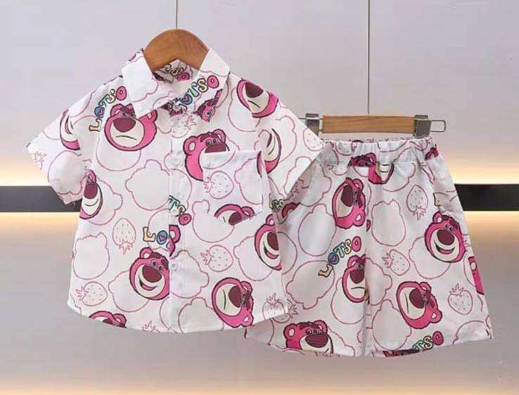     			Ocvito Pack of 1 Baby Boys Cotton Blend Shirt & Shorts Set ( Pink )