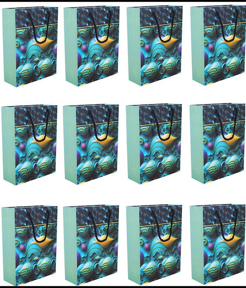     			Pack of 12pcs ( Each 10X8X3. inches) Paper Gift Bags for Gift Weddings, Birthday