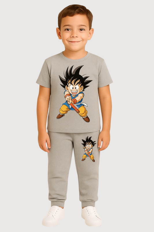    			Paryag Pack of 1 Boys Cotton Blend T-Shirt & Trackpants Set ( Grey )