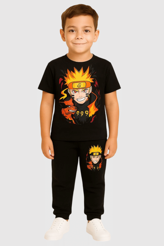     			Paryag Pack of 1 Boys Cotton Blend T-Shirt & Trackpants Set ( Black )