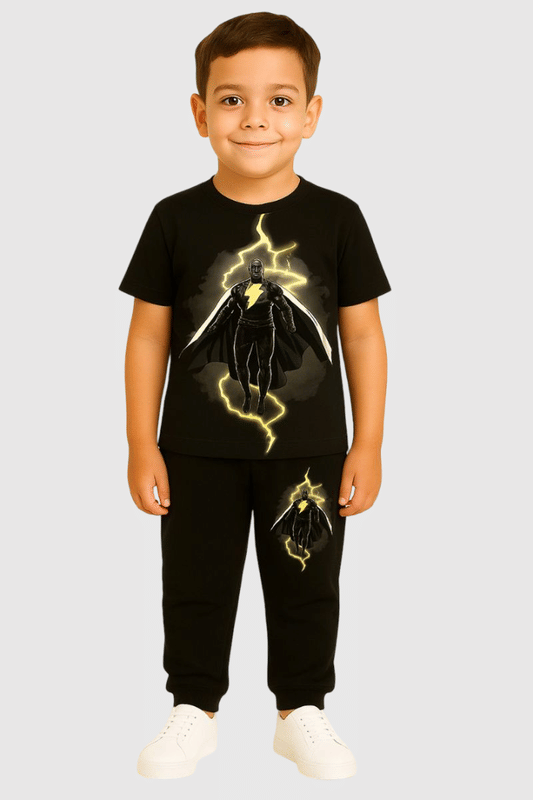 Paryag Pack of 1 Boys Cotton Blend T-Shirt & Trackpants Set ( Black ) Paryag Pack of 1 Boys Cotton Blend T-Shirt & Trackpants Set ( Black )
