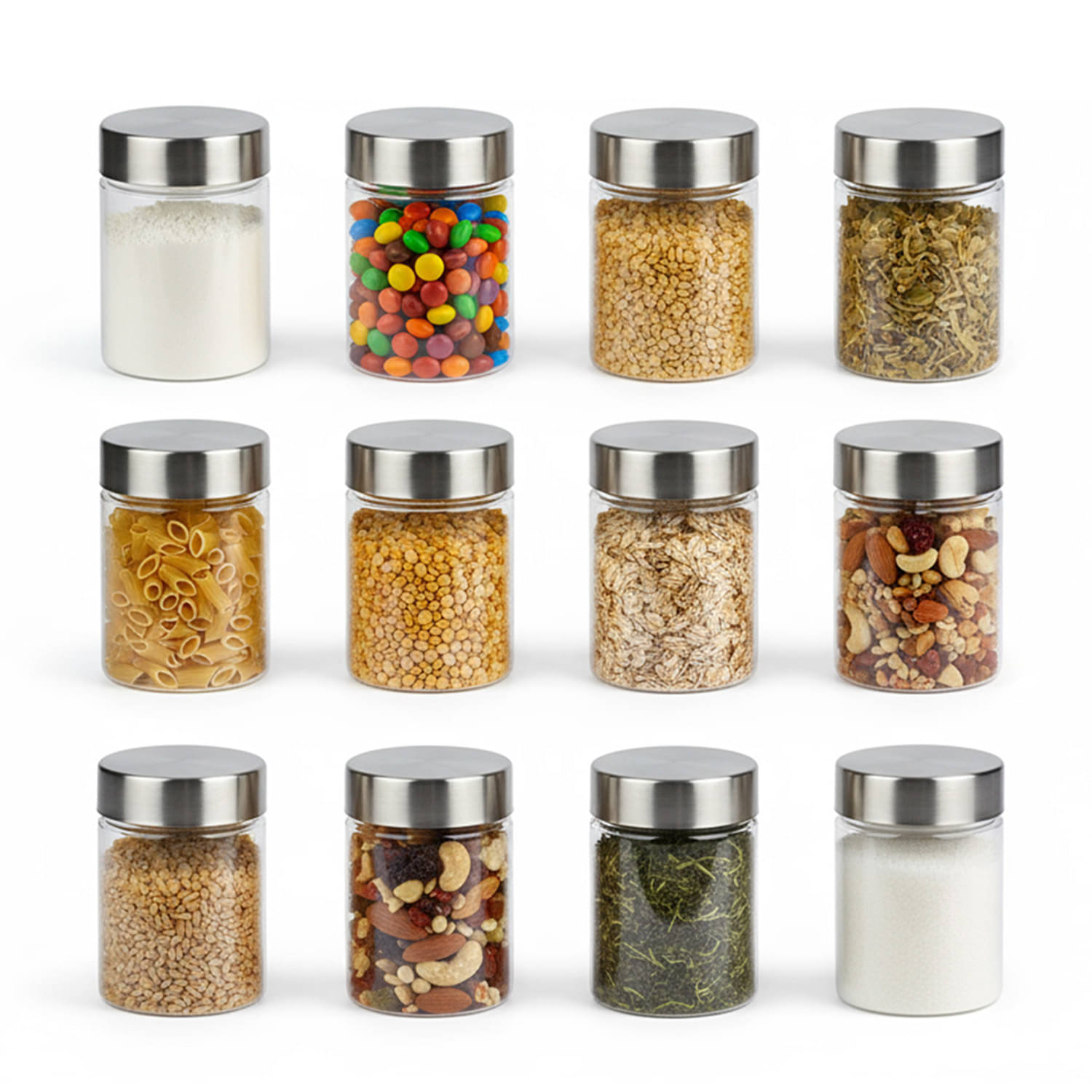 PearlPet PlusJar-12Pcs-300ml Plastic Transparent Multi-Purpose Container ( Set of 12 ) PearlPet PlusJar-12Pcs-300ml Plastic Transparent Multi-Purpose Container ( Set of 12 )