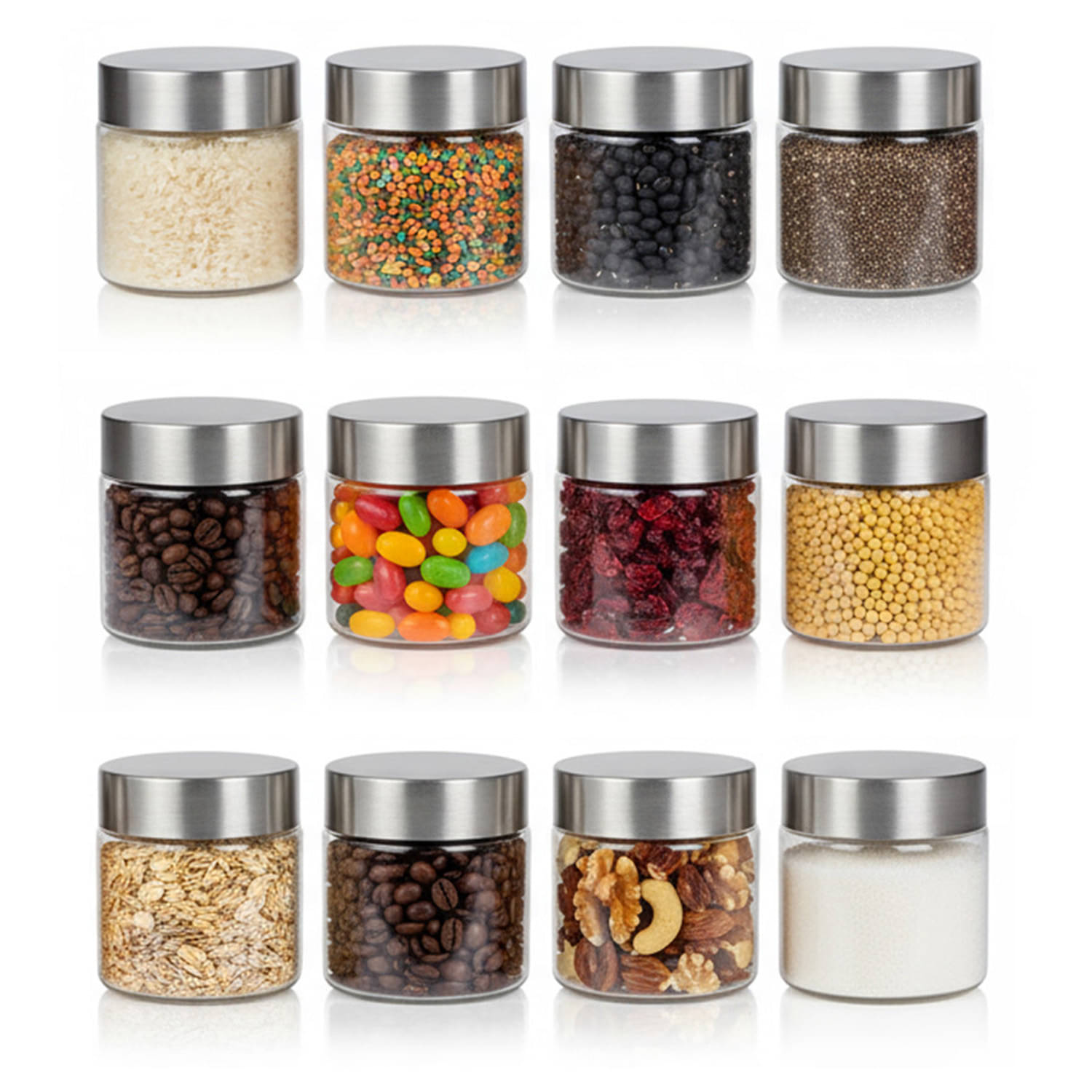 PearlPet PlusJar-180ml Plastic Transparent Multi-Purpose Container ( Set of 12 ) PearlPet PlusJar-180ml Plastic Transparent Multi-Purpose Container ( Set of 12 )