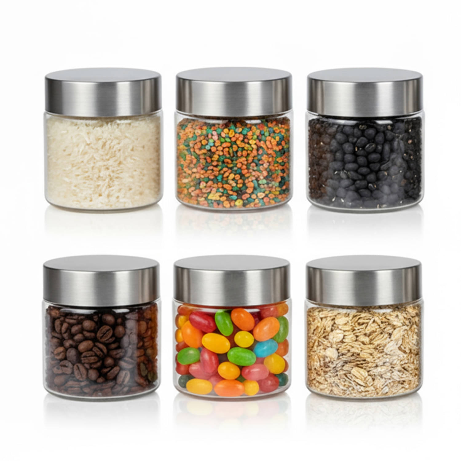     			PearlPet PlusJar-180ml Plastic Transparent Multi-Purpose Container ( Set of 6 )