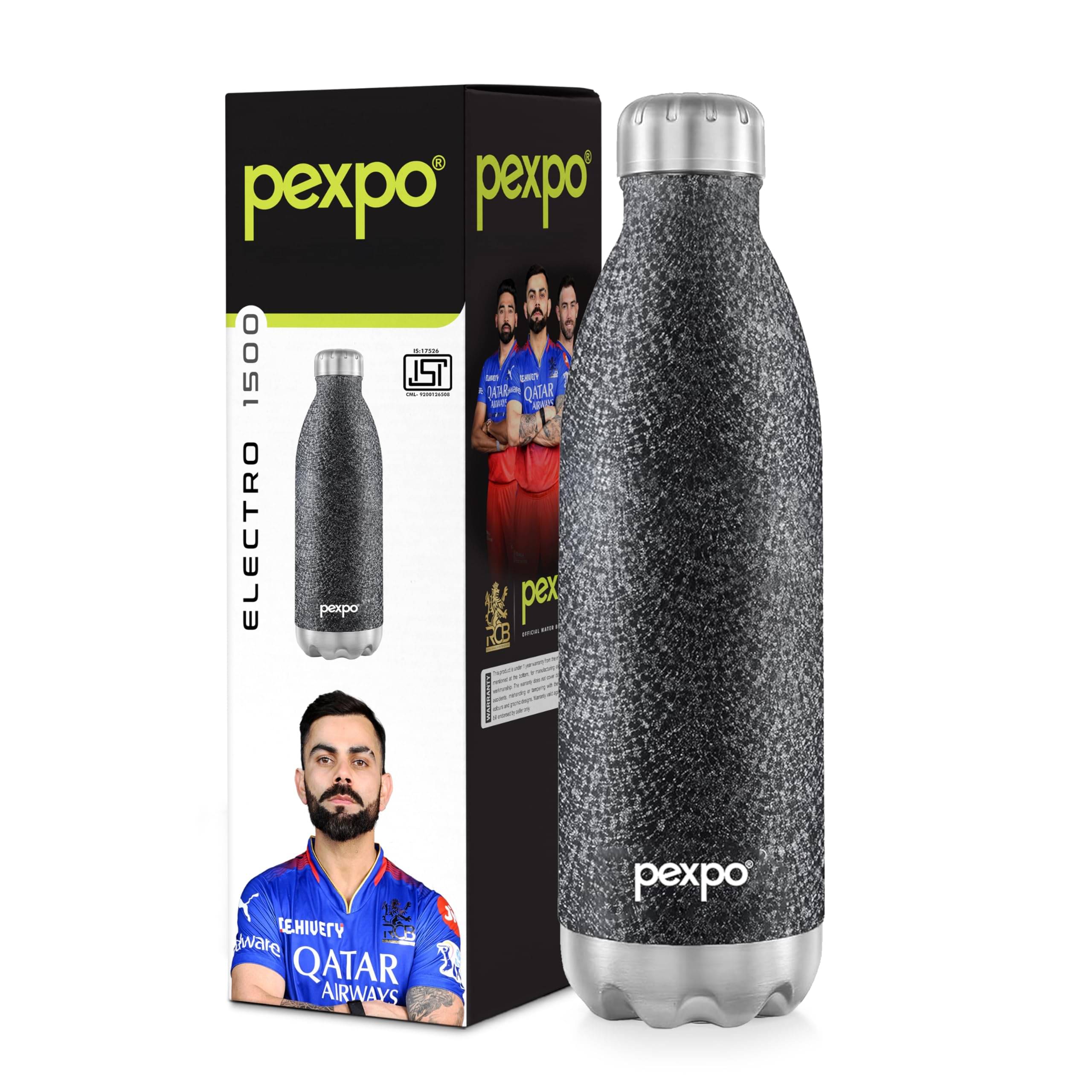     			Pexpo Electro Black Thermosteel Flask ( 1500 ml )
