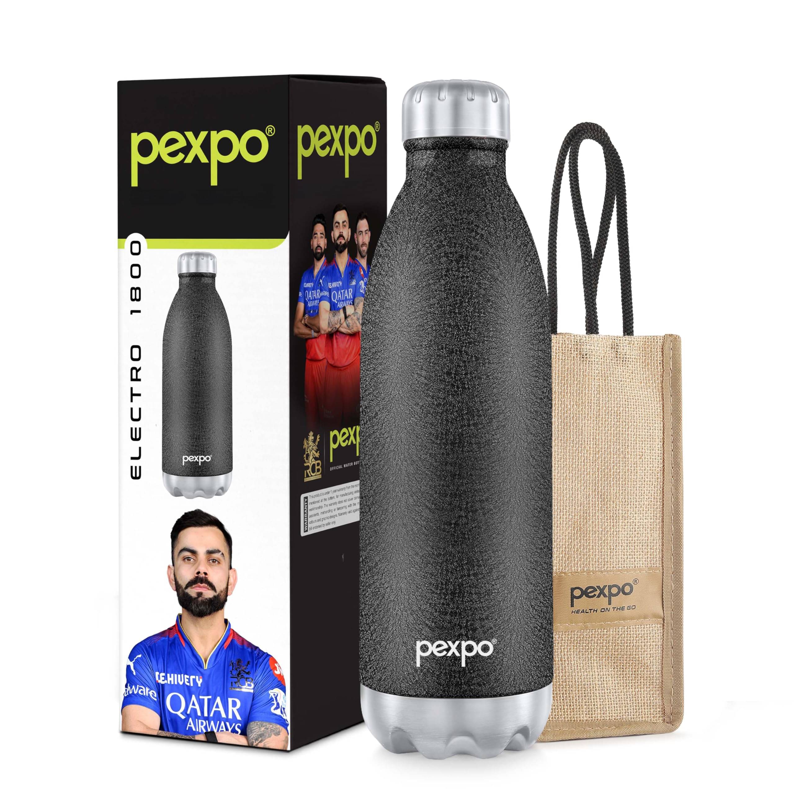     			Pexpo Electro Black Thermosteel Flask ( 1800 ml )