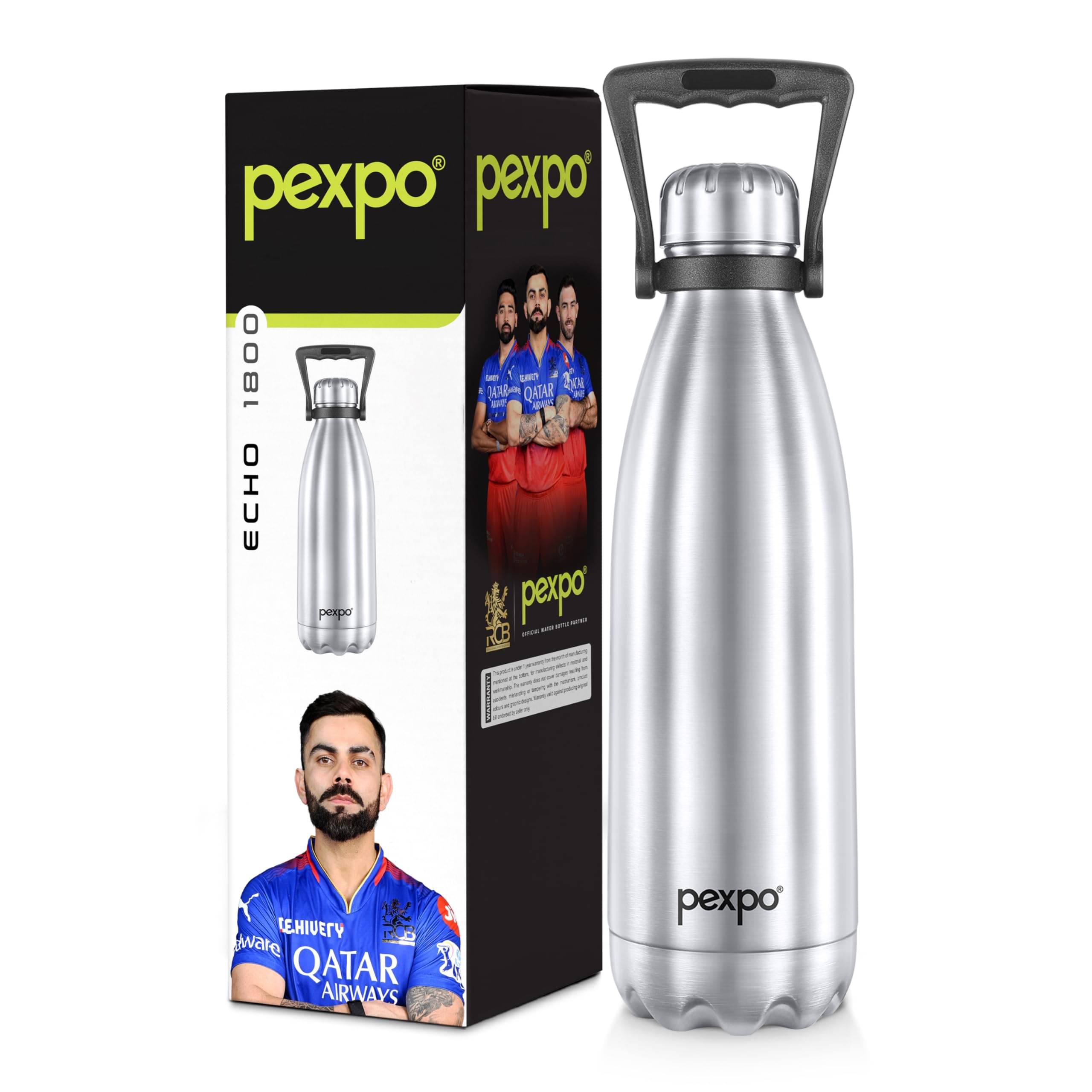     			Pexpo Echo Silver Thermosteel Flask ( 1800 ml )