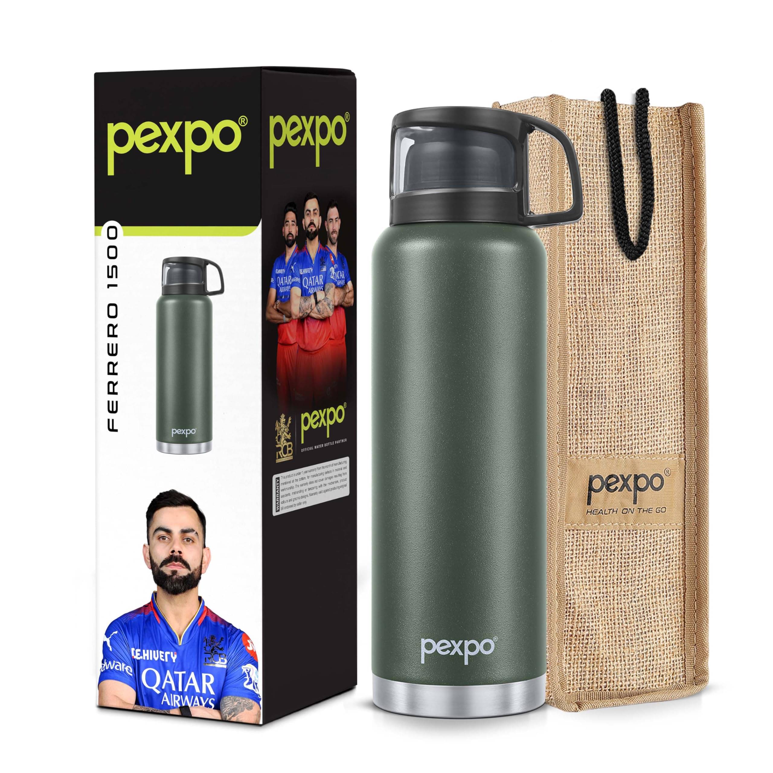     			Pexpo Fererro Green Thermosteel Flask ( 1500 ml )