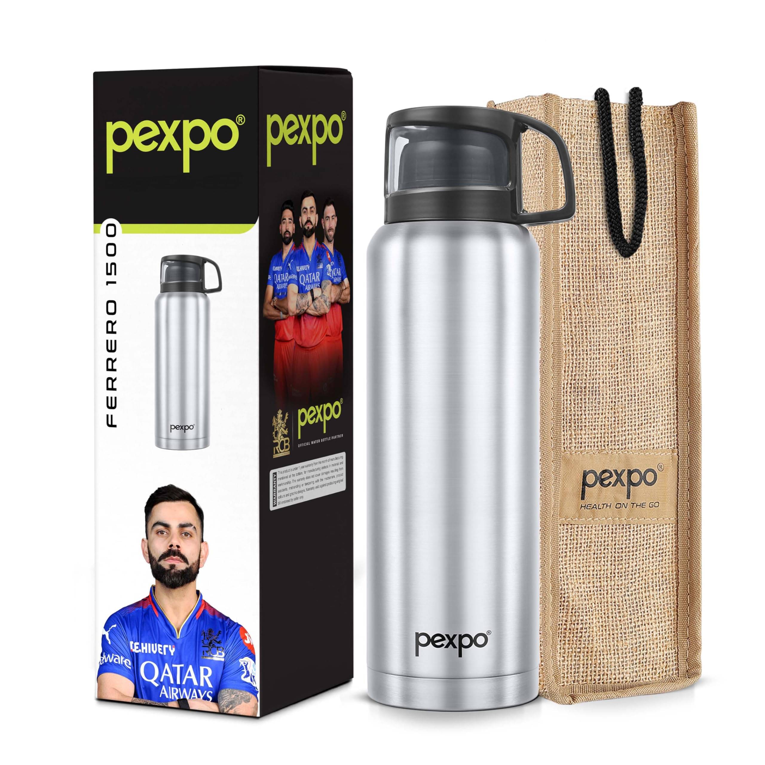     			Pexpo Fererro Silver Thermosteel Flask ( 1500 ml )