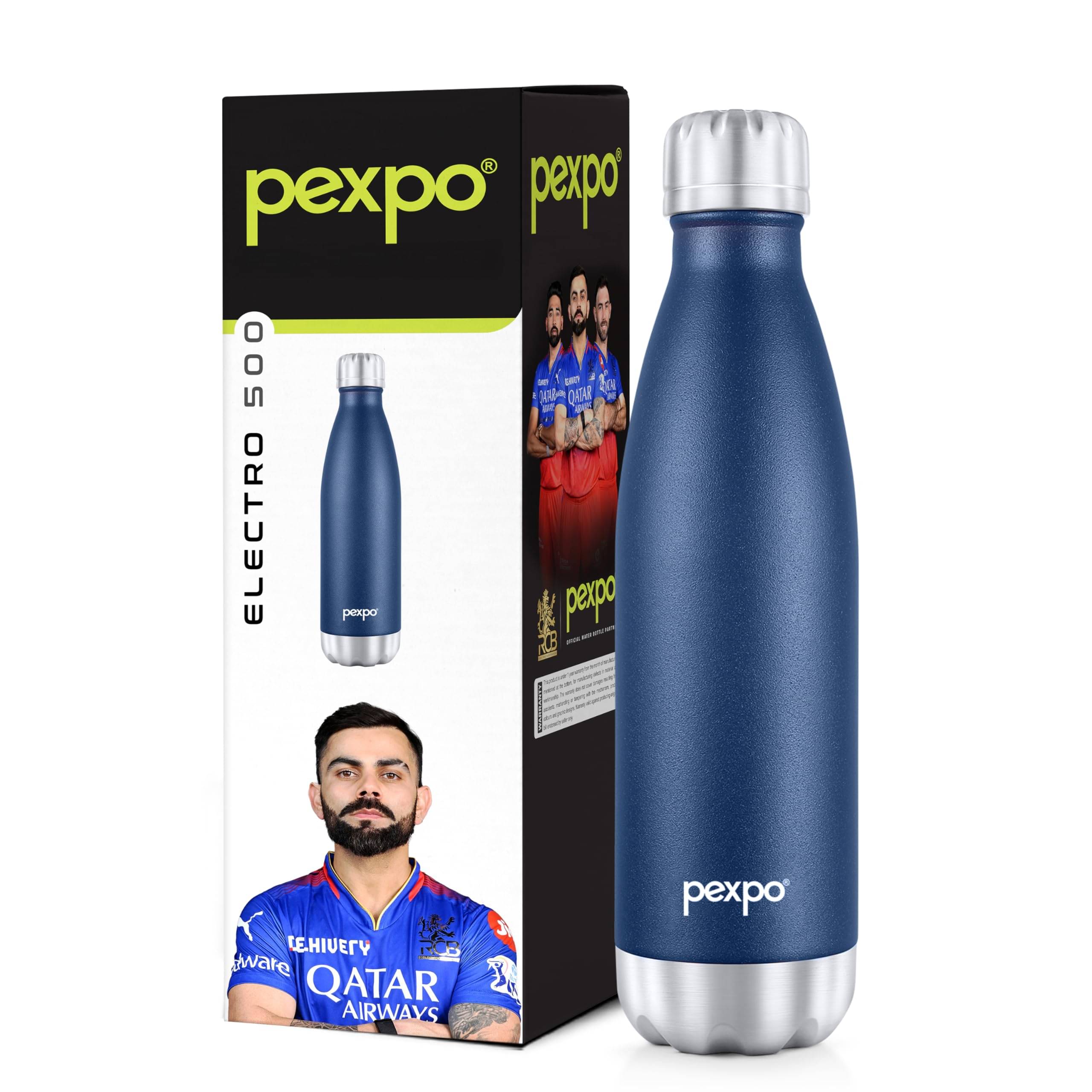     			Pexpo Electro Navy Blue Thermosteel Flask ( 500 ml )