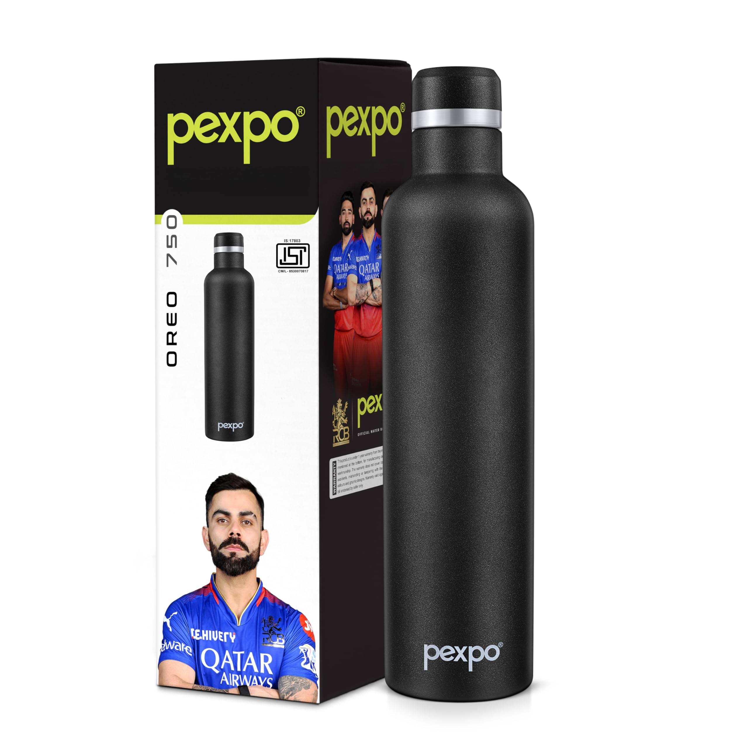     			Pexpo Oreo Black Thermosteel Flask ( 750 ml )