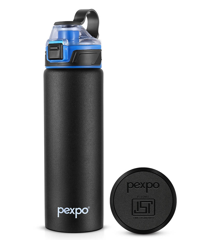     			Pexpo Arctic Black Stainless Steel Fridge Water Bottle 800 mL ( Set of 1 )