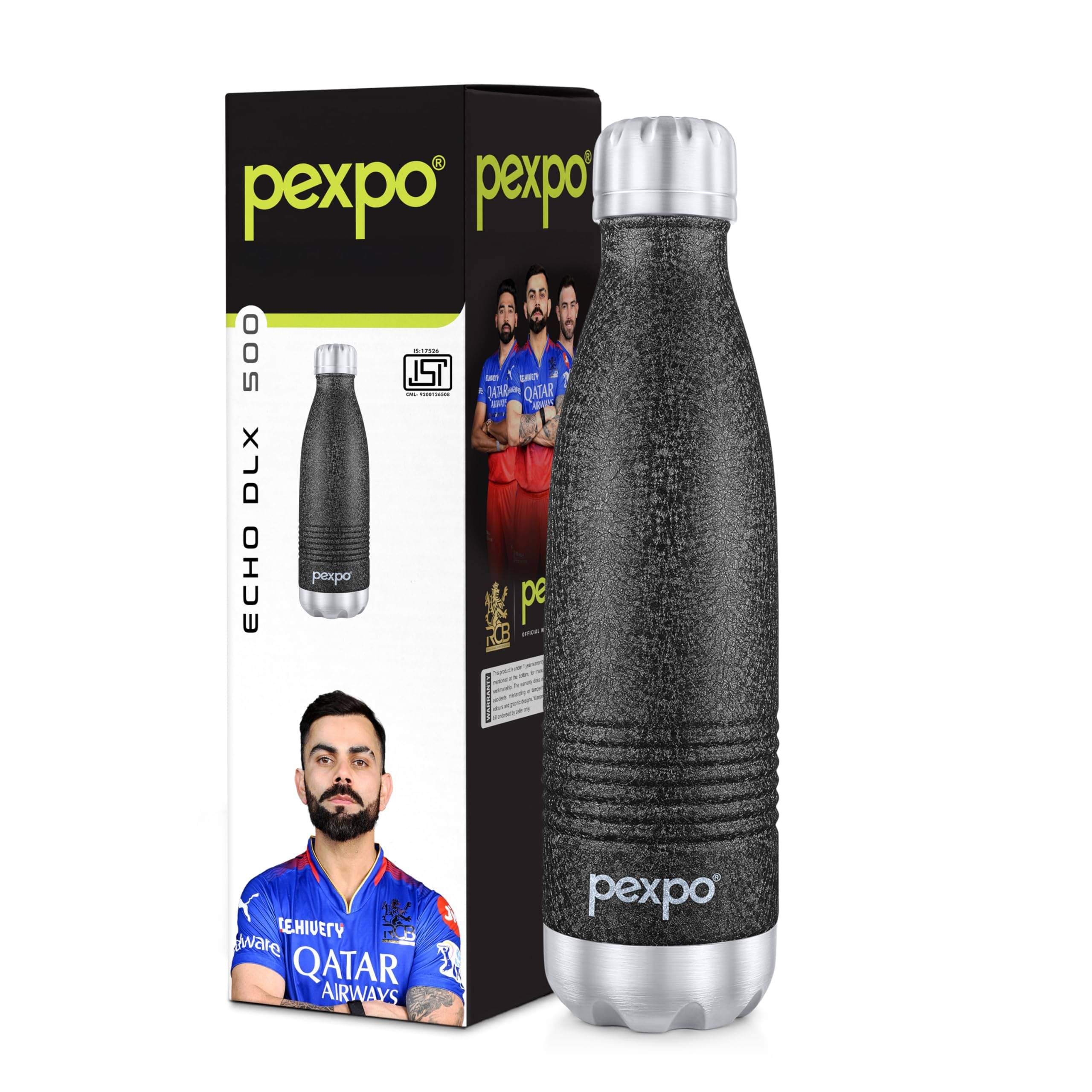     			Pexpo Echo Dlx Black Thermosteel Flask ( 500 ml )