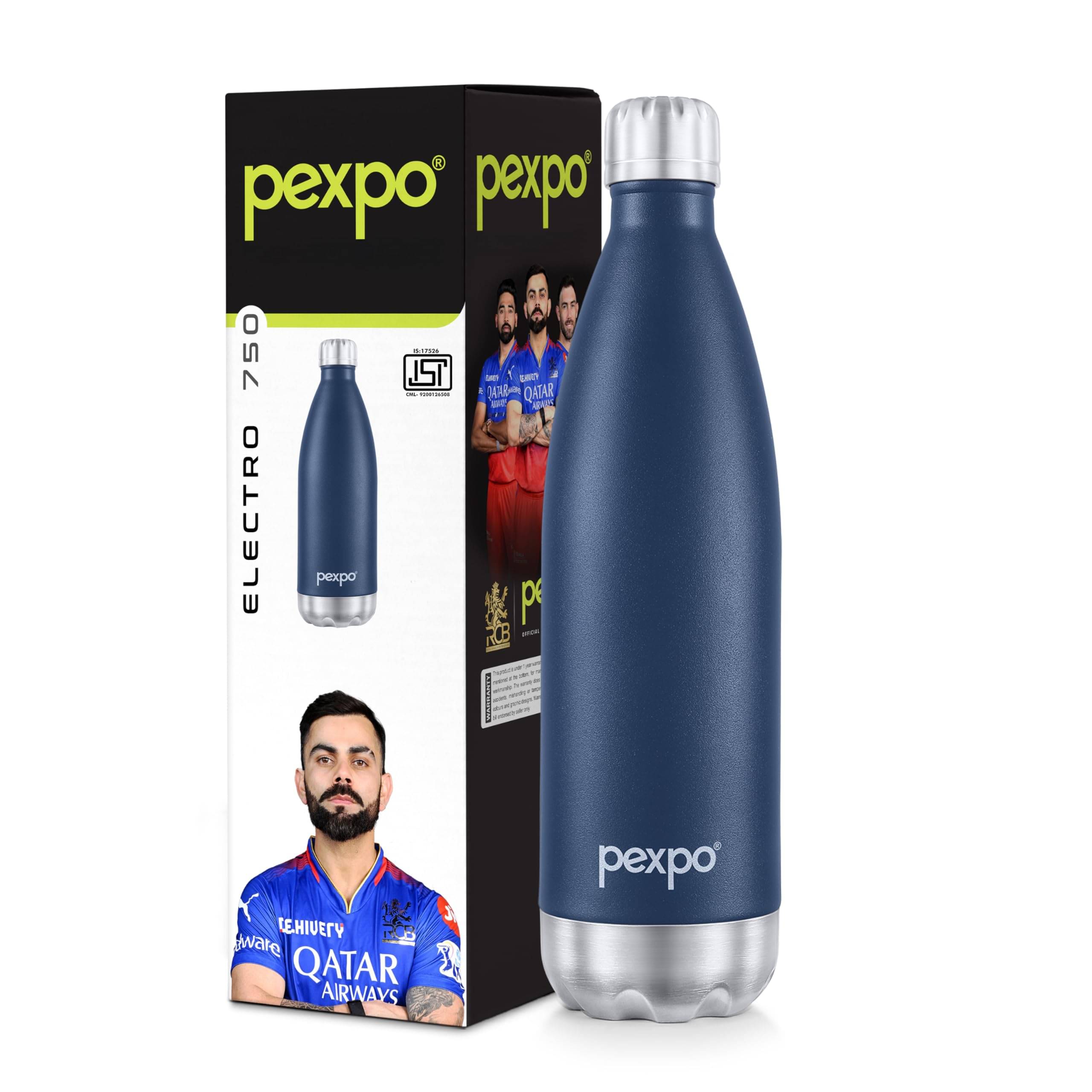     			Pexpo Electro Navy Blue Thermosteel Flask ( 750 ml )