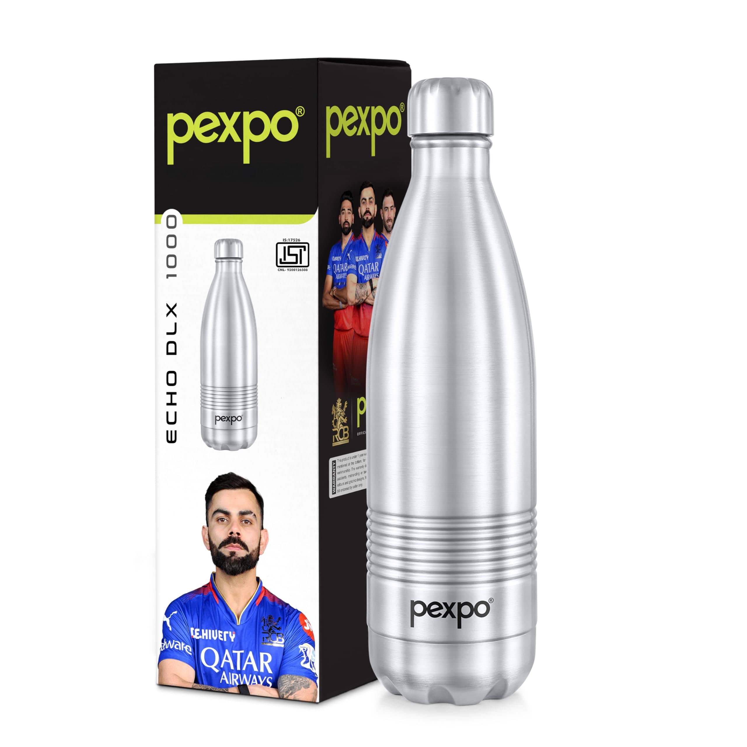     			Pexpo Echo Dlx Silver Thermosteel Flask ( 1000 ml )