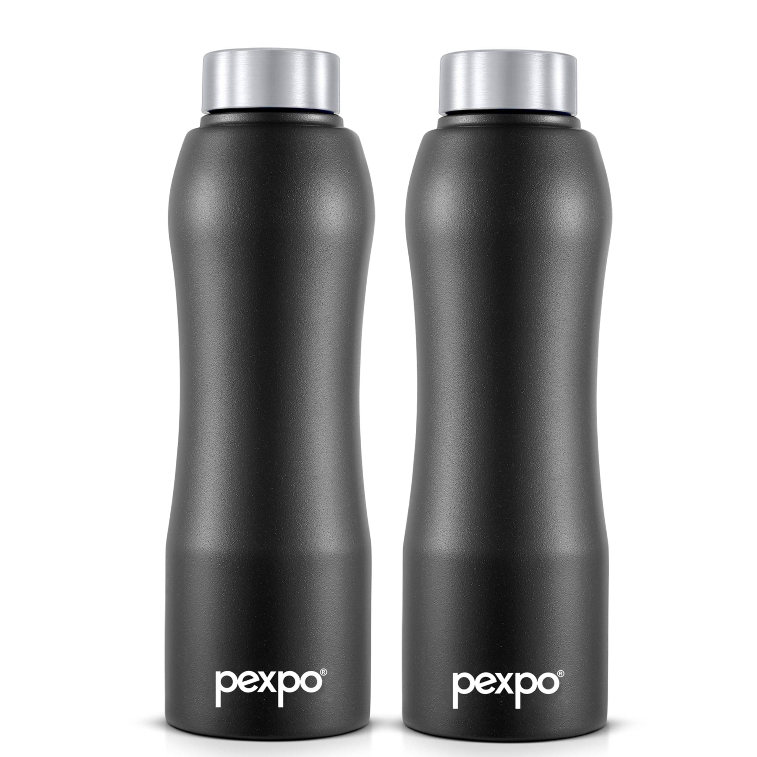     			Pexpo Bistro Black Stainless Steel Fridge Water Bottle 1000 mL ( Set of 2 )