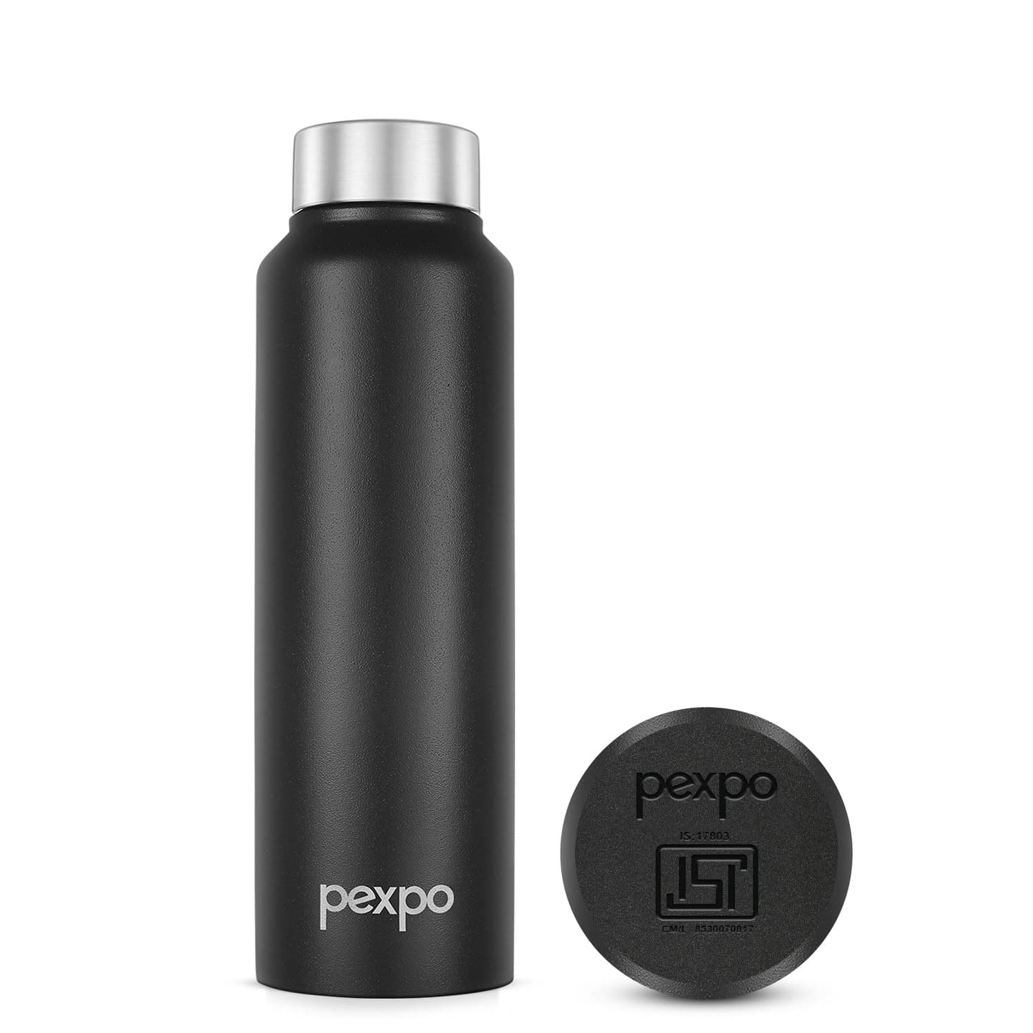     			Pexpo Chromo Black Stainless Steel Fridge Water Bottle 750 mL ( Set of 1 )