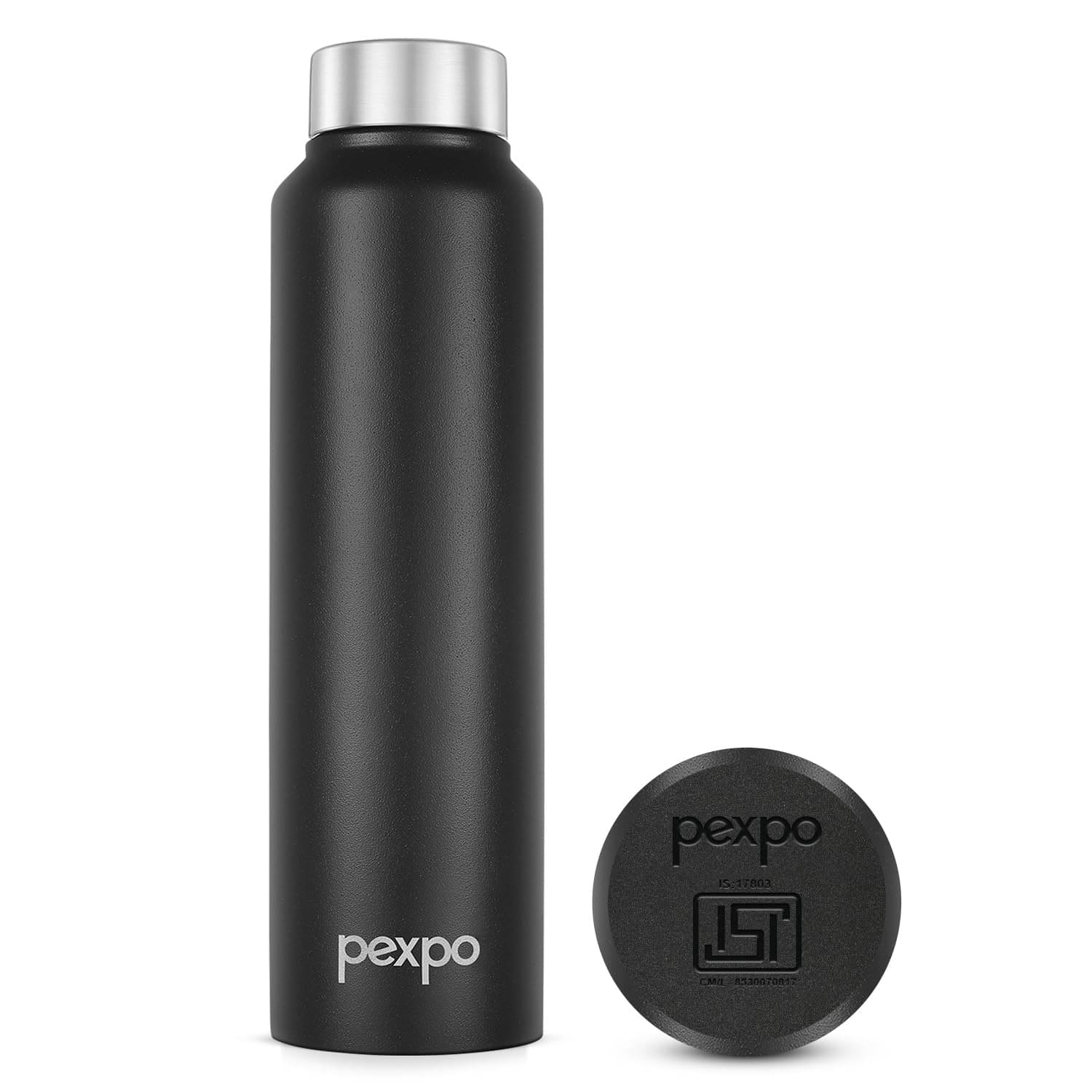     			Pexpo Chromo Black Stainless Steel Fridge Water Bottle 950 mL ( Set of 1 )